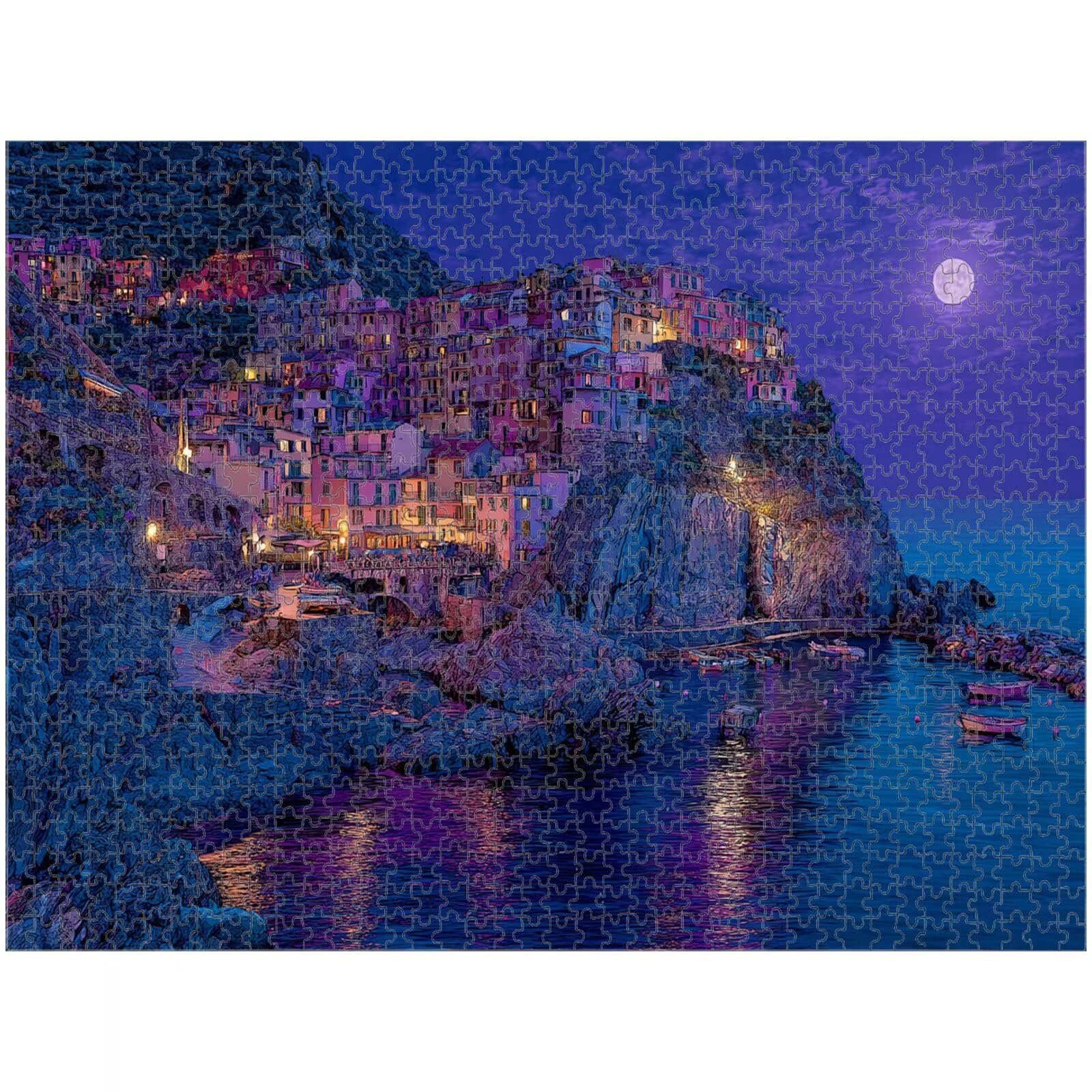 Puzzle 4000 sztuk dla dorosłych Cinque Terre & Ocean Decor 1T #262 | Drewniane puzzle, precyzyjnie wycięte, żywy atrament, statyczne hobby, dekoracja domu, prezent, 105 x 147 cm