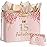 Yoirrat Rose Gold 15th Birthday Gift Bag for Girls 15 & Fabulous Large Pink Happy 15th Birthday Gift Bag with Wrapping Paper and Card for 15 Years Old Quinceanera Bday Decorations Party Supplies
