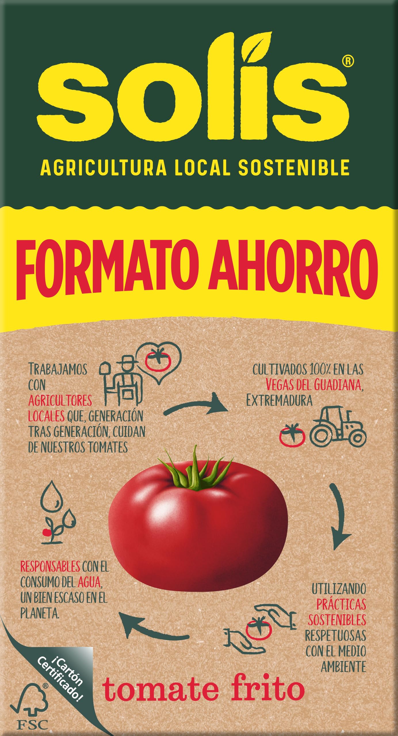 Solis Tomate Frito Formato Ahorro Brick 500 g (salsa de tomate)