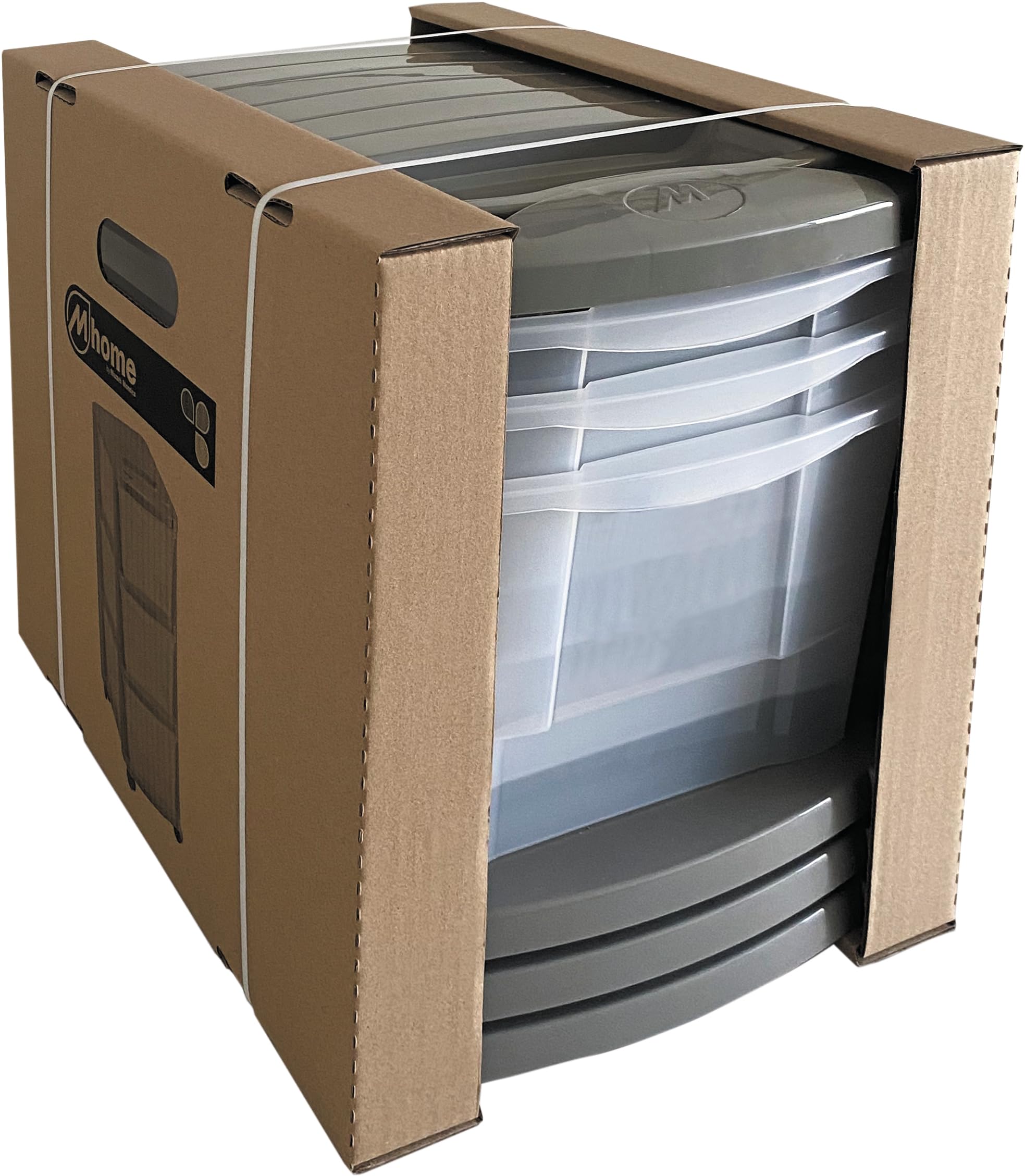 Torre portaoggetti in plastica grigio antracite – 3 grandi cassetti trasparenti – con ruote – altezza 65 cm – Made in France – Ideale per ufficio, casa e organizzazione – M home by Mazzei Mondex