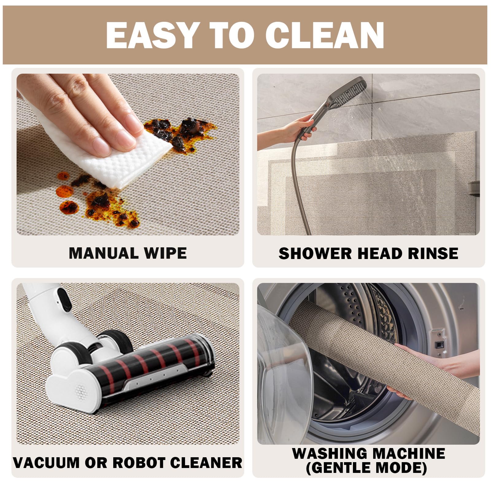 Tapete de baño delgado antideslizante con parte trasera de goma, tapete de baño ultrafino para debajo de la puerta, de secado rápido, súper absorbente, lavable, para suelo lateral de bañera 7