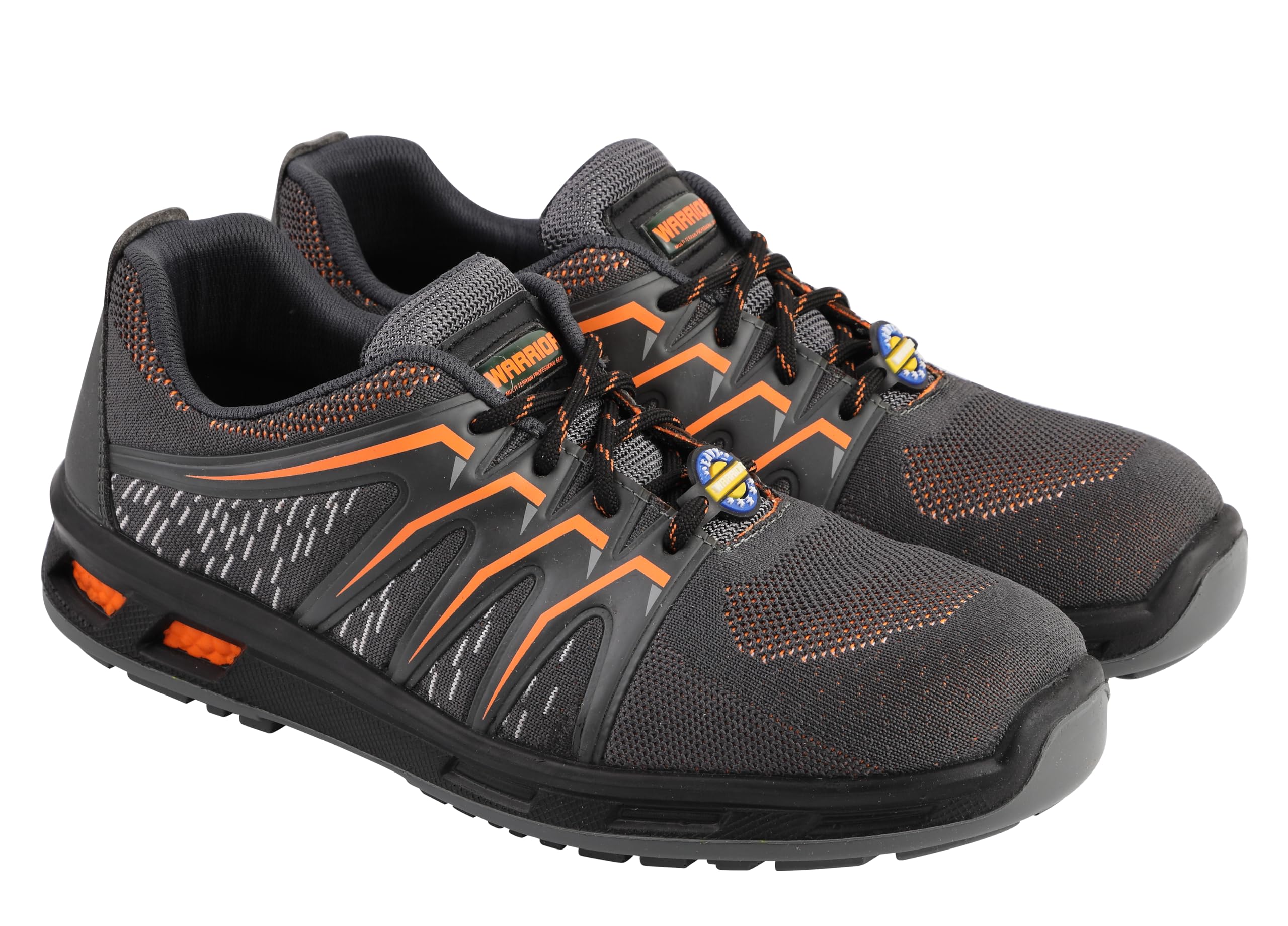 Warrior 3004-28 Safety Shoes for Men, Genuine Leather, Light Weight, Fibre Glass Toe, Industrial Shoes for Men, Orange & Blue, Sizes-5UK-11UK-image-34