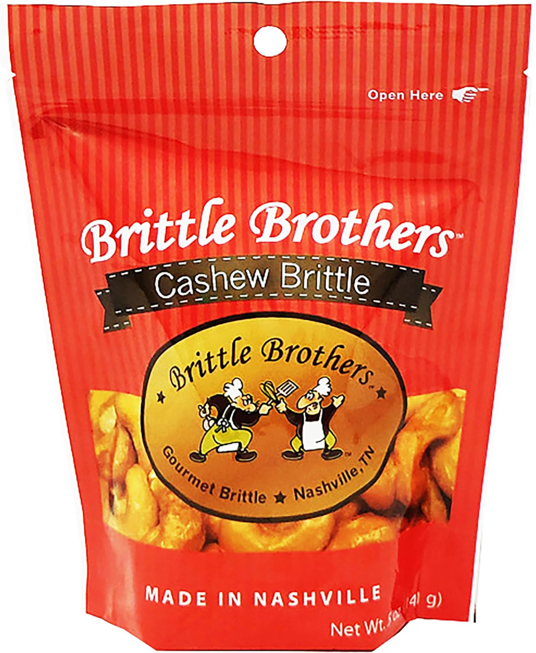 Brittle Brothers Cashew Brittle - 5 oz Gift Bag - Gourmet Candy