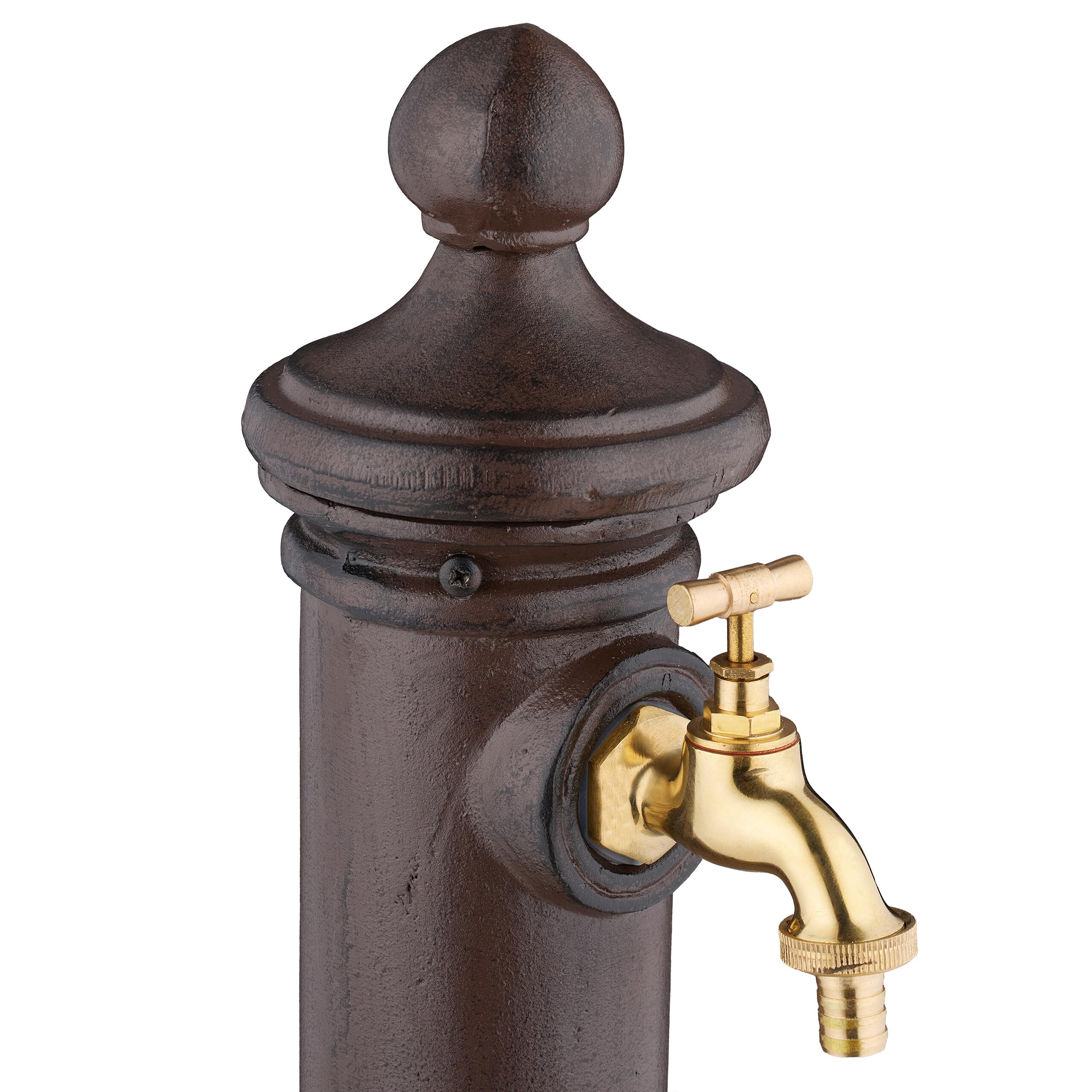 Relaxdays Fontaine extérieure pour Le Jardin ou la terrasse, Robinet, Design Antique, HLP 80 x 18 x 20,5 cm, Marron