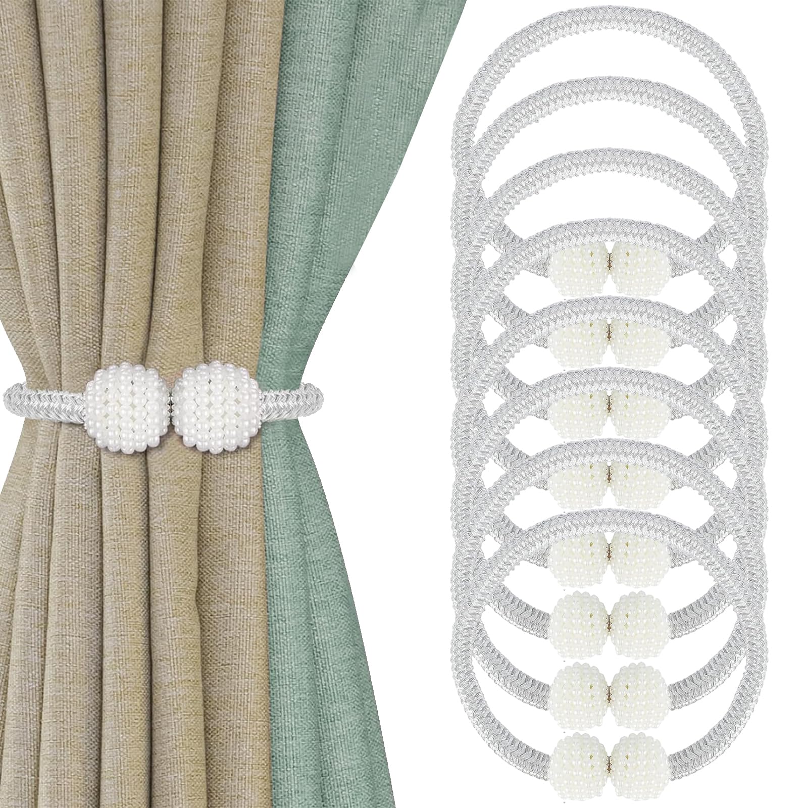 Fermatende Magnetici 4 Pezzi Beige 47x10 Cm - Per Tende Oscuranti E Decorazione - Foto 10