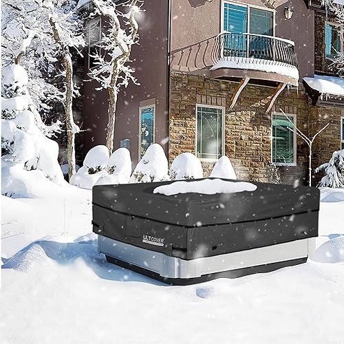 Miniatura 5 de Ultcover Cubierta cuadrada de poliéster 600D, impermeable, para bañera de hidromasaje de exterior, 85 x 85 pulgadas, negra