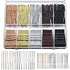 YGDZ 400 Counts Bobby Pins Bun Hair Pins Set, 2inch Bobby Pins for Women, 2.36inch U Shaped Hair Pins for Buns, 5 Colors Brown Blonde Black Hair Accessories for Hair Styling