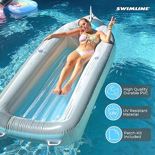 Miniatura 8 de SWIMLINE Flotador Inflable para Piscina Tumbona Balsa Colchón, Colchoneta Divertida, Crucero Clásico, Azul