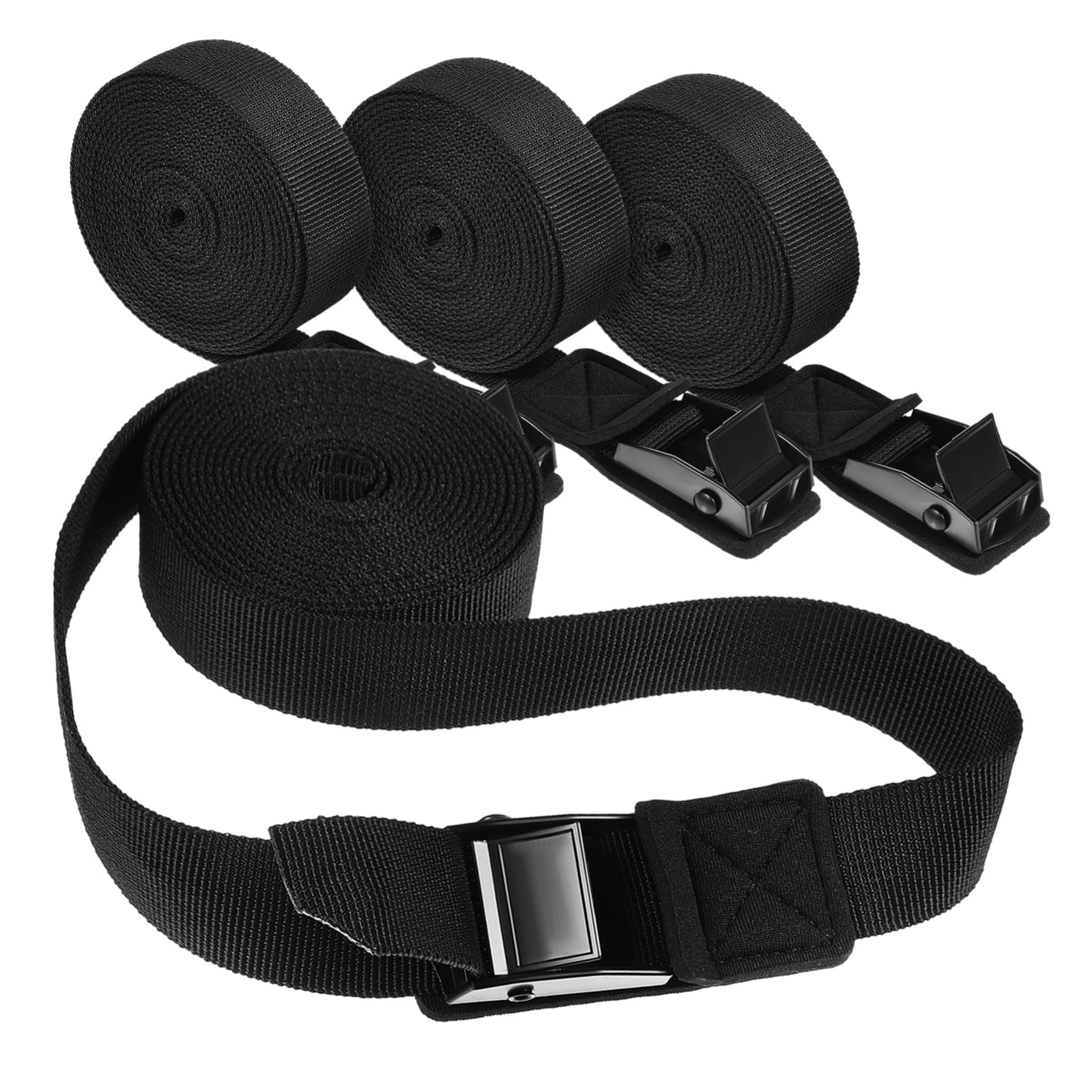 KONTONTY Practical Straps for Roof Rack 4 Pcs Canoe/Surfboard Straps Metal Buckle Secure Long-Lasting