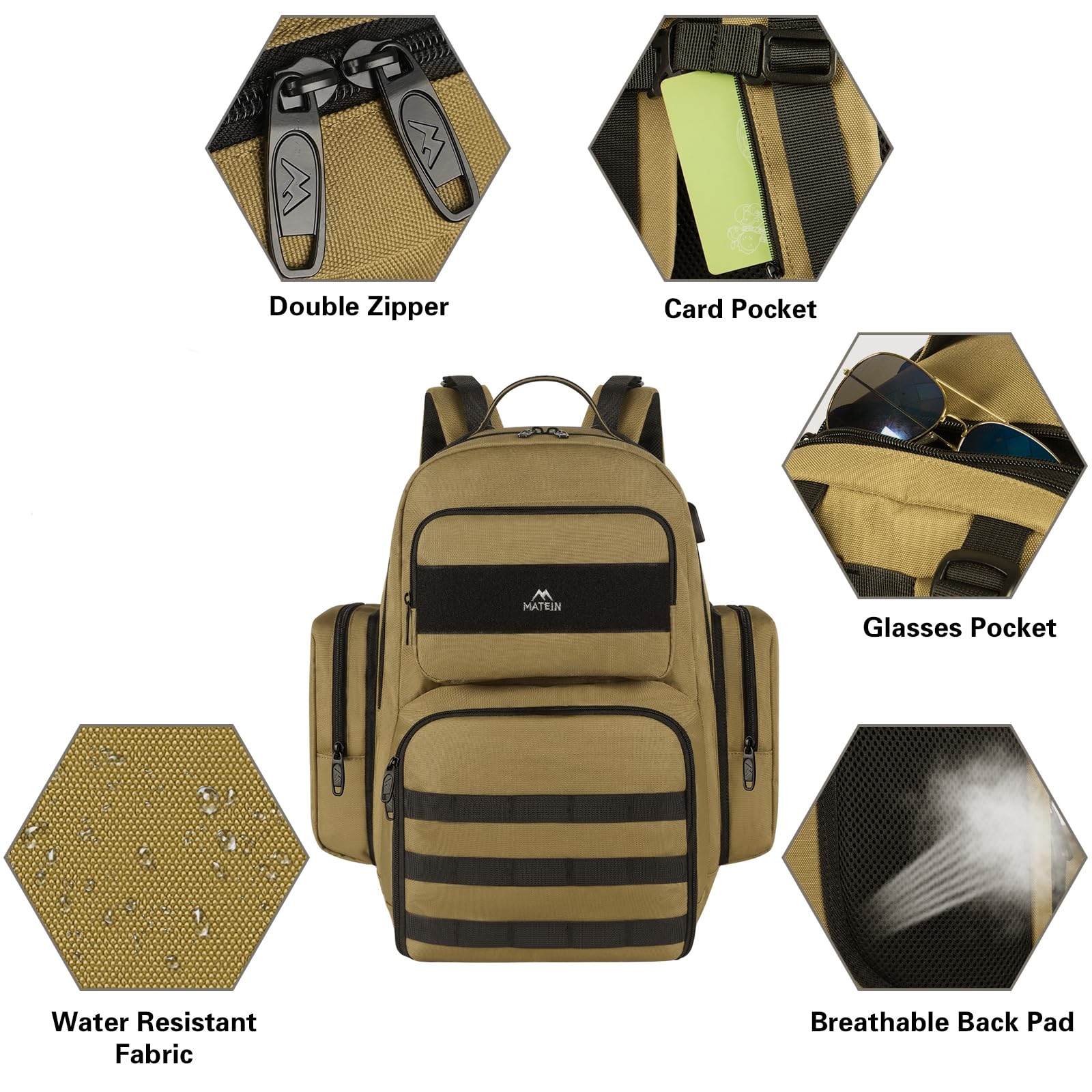 Amazon.com: MATEIN Lunch Backpack for Men, 15.6 Inch Travel  display picture 3
