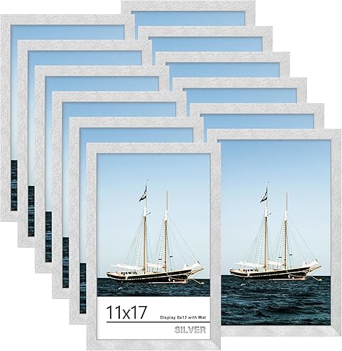 Miniatura 130 de Picrit - Juego de 12 portarretratos de 5 x 7 pulgadas para colgar en la pared o exhibir sobre una mesa, para fotos de 4 x 6 con paspartú o 5 x 7