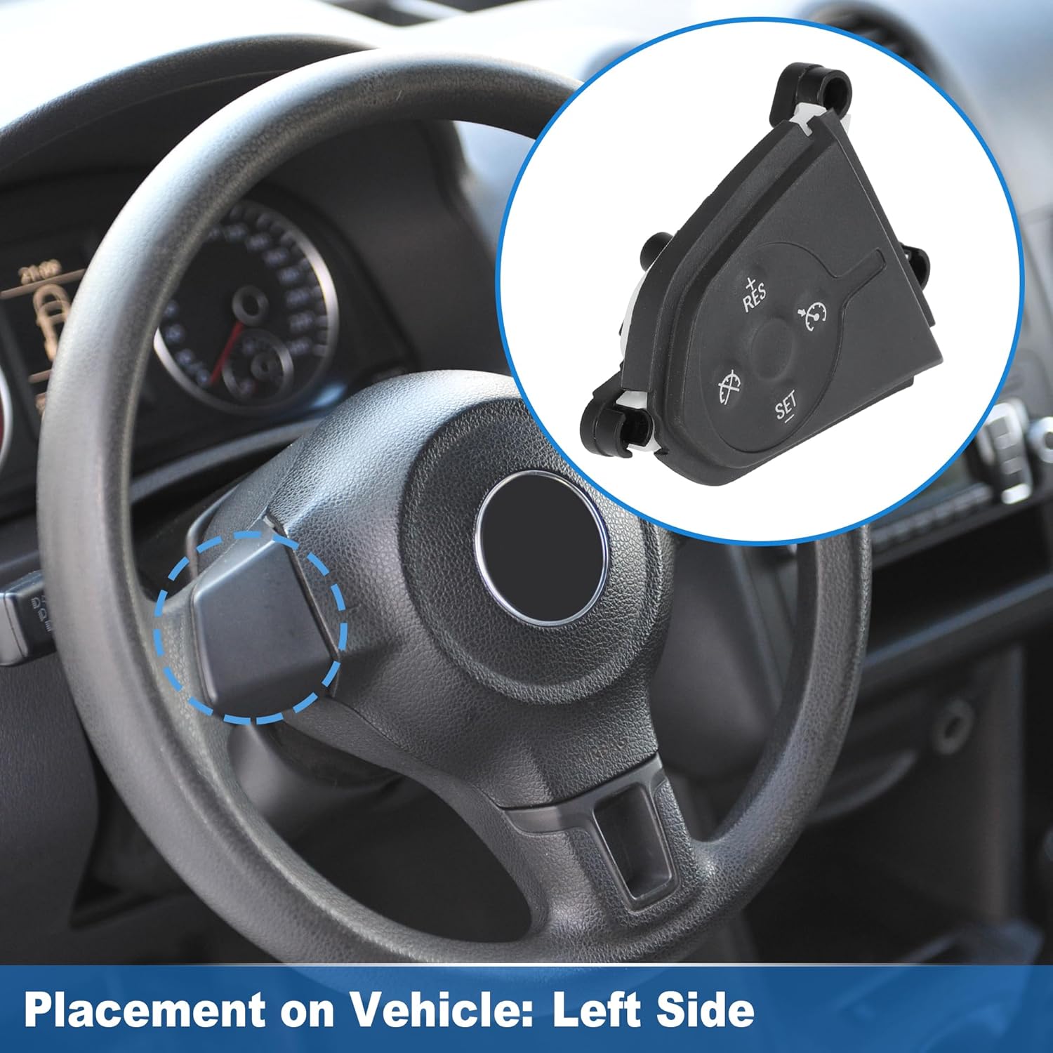 Steering Wheel Cruise Control Switch Button Left Side for Chevrolet Colorado Silverado Suburban Tahoe for Cadillac Escalade for GMC Sierra Canyon Yukon Replace No.23262285/23134228