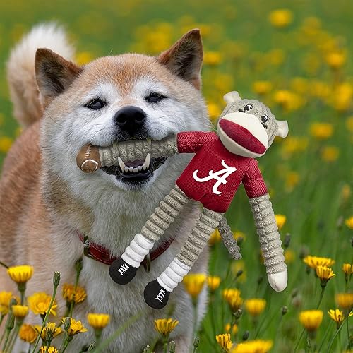 Miniatura 3 de Littlearth NCAA Unisex NCAA Sock Monkey and Flying Disc Pet Toy Combo Set