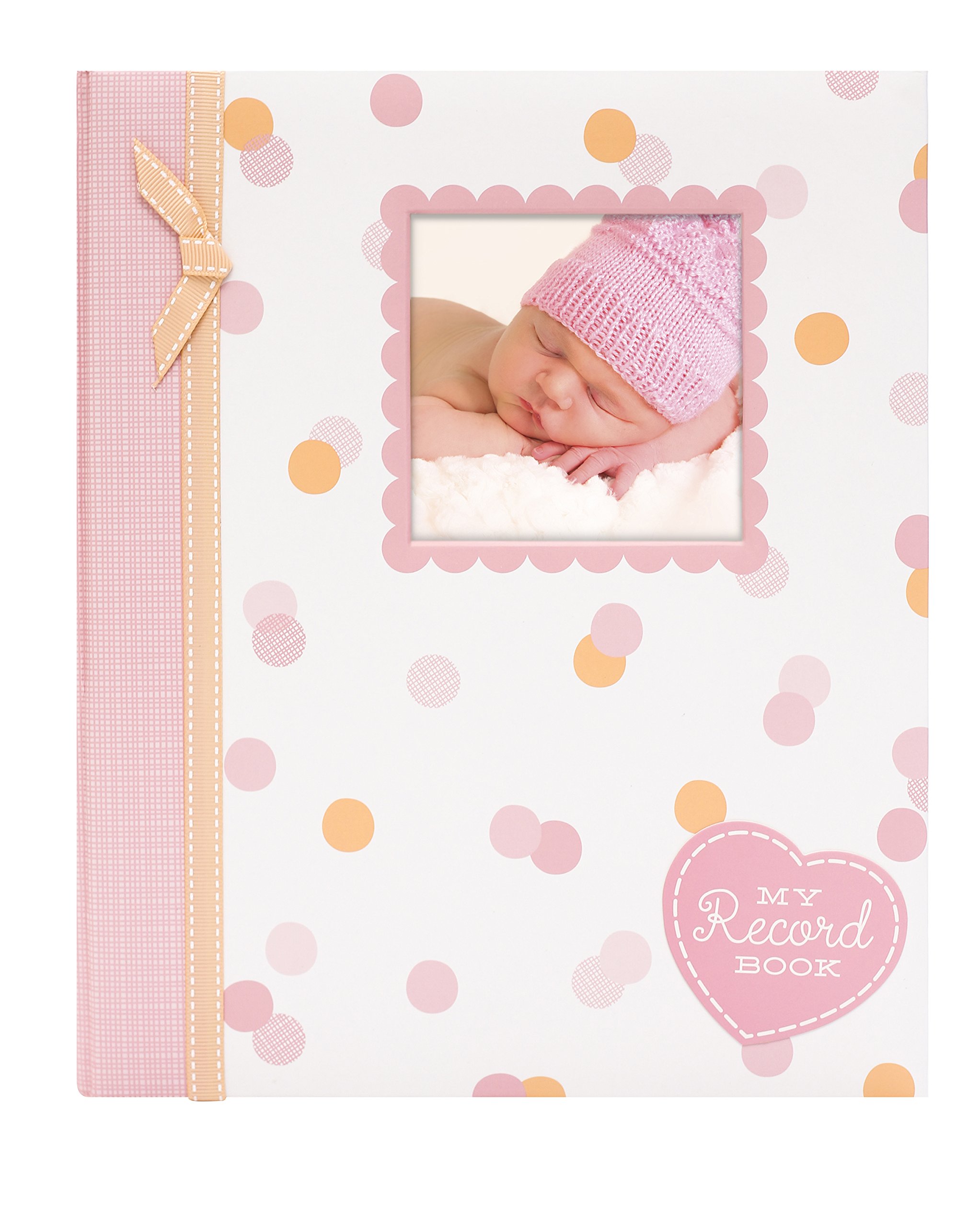 Lil Peach First 5 Years Baby Memory Book, Cherish Every Precious Moment, Pink & Peach Confetti Polka Dots