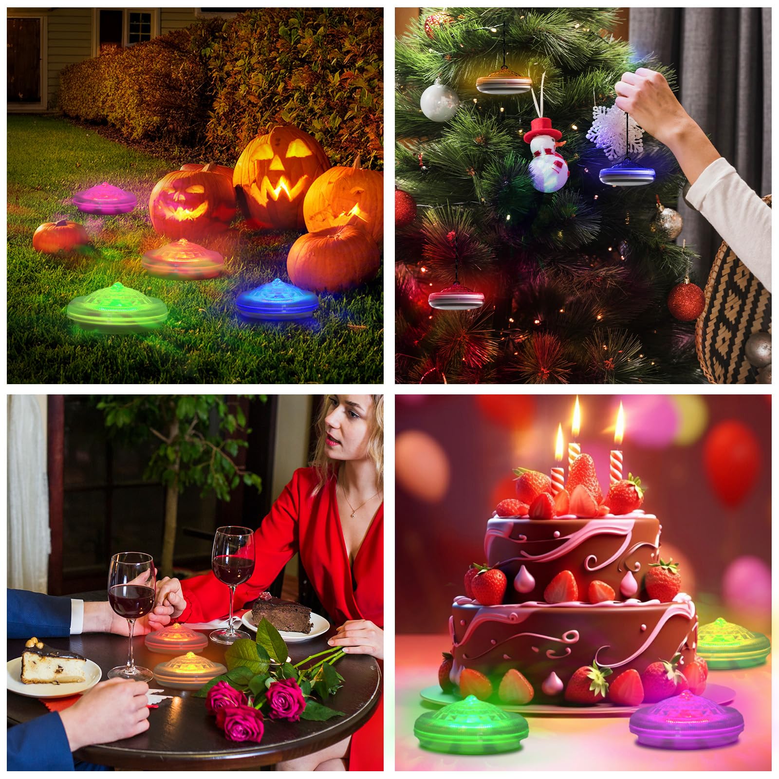 Lampes Solaires Flottantes Pour Piscine - 4 Pieces, LED Multicolore, IP68, Télécommande, Étang, Jardin