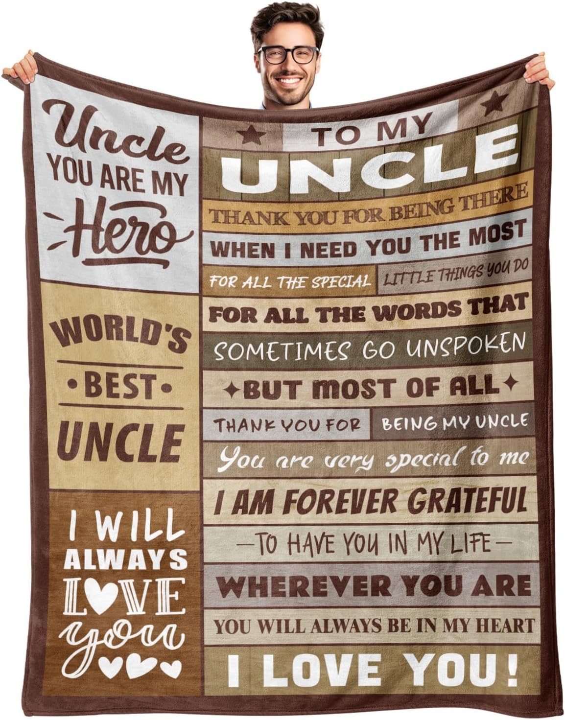Uncle Gifts from Niece & Nephew - Uncle Birthday Gifts Ideas - Best Uncle Ever Gift for Christmas - Funny Uncle Gifts - to My Uncle's Soft Flannel Throw Blanket 50" x 60"