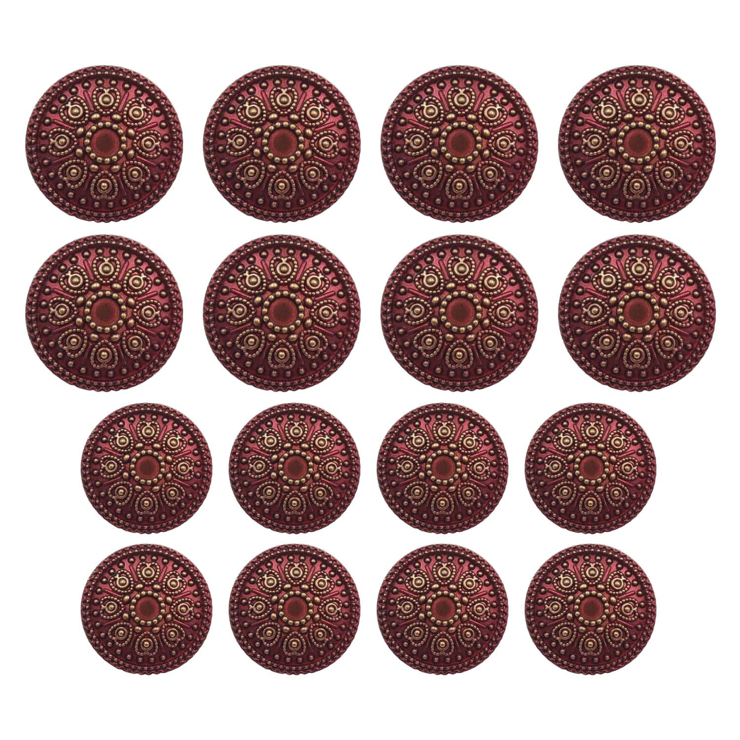 Ani accessories Rajasthani Royal Design Metal Button for Coat Blazer Suit, Sherwani and Indian Dresses Sports Coat Size8 Big and 8 Small (Red)-picture-52