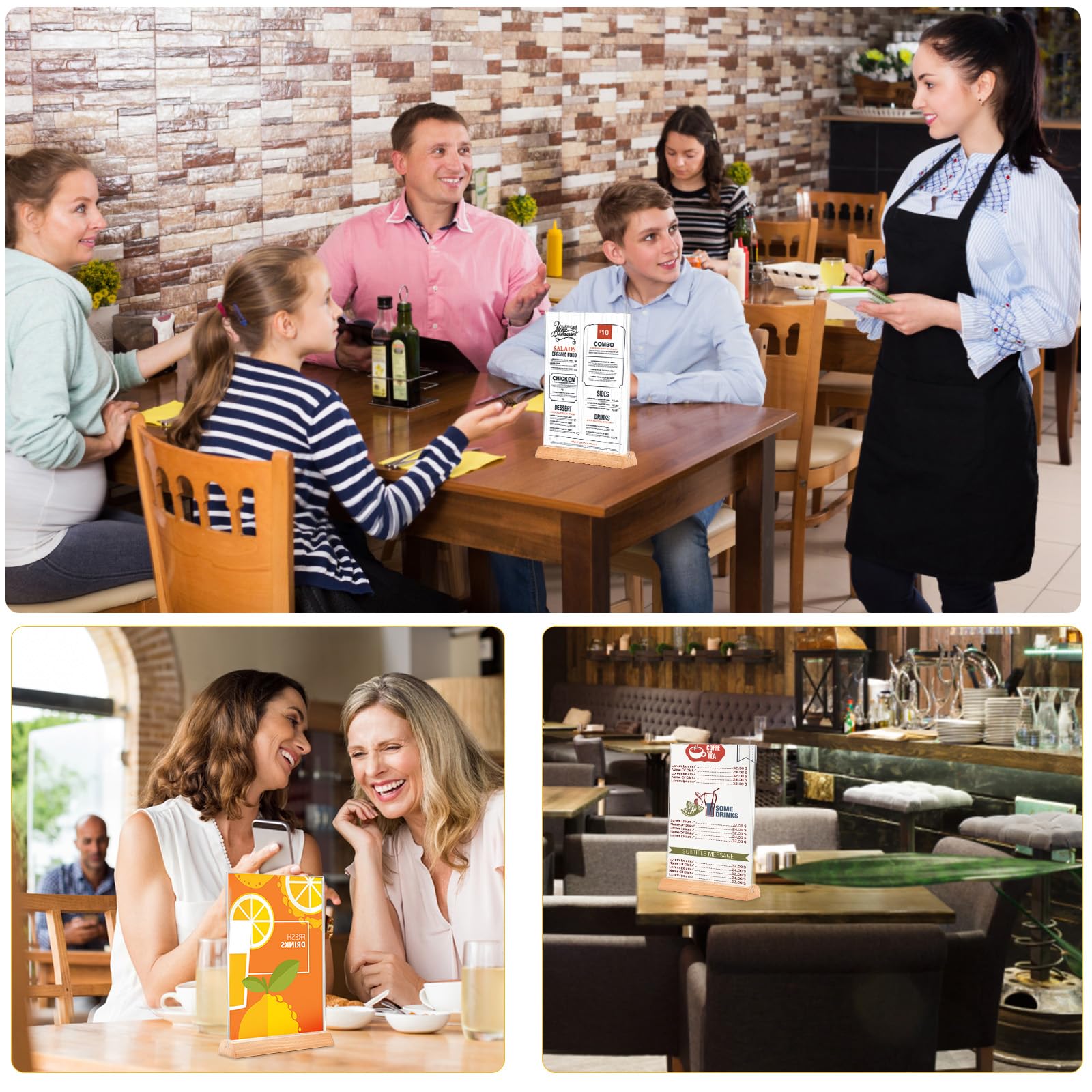 lalago Stojak na karty menu, stojak na kartki pocztowe, format A5, stojak na menu, format A5, ekspozytor reklamowy do restauracji, kawiarni, sklepu, hotelu