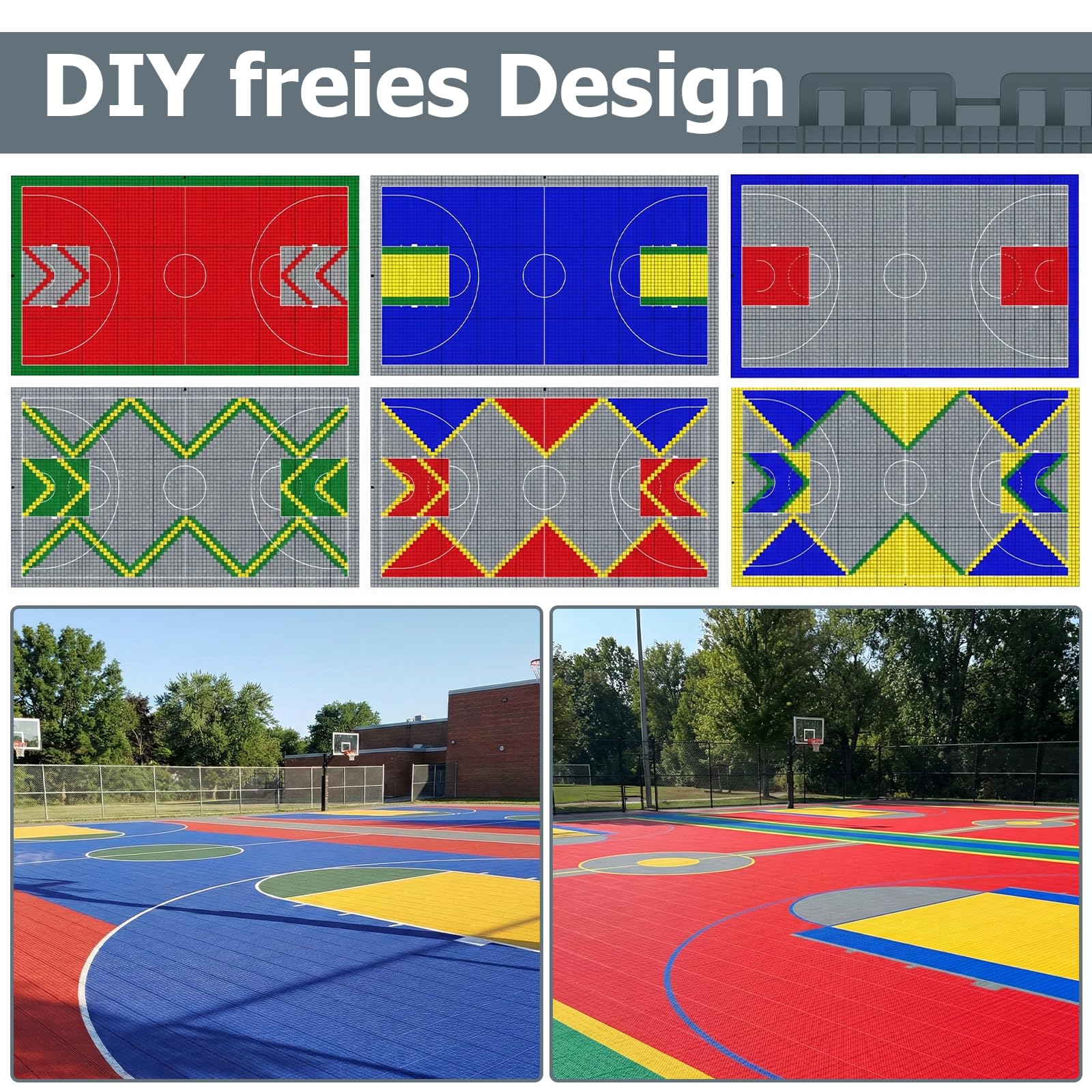 jxgzyy 24 STK Bodenschutzmatte Puzzlematte Set Sportmatte Gymnastikmatte Fitnessmatte Gummimatte Fallschutzmatten Outdoor Trainingsmatte Turnmatte Für Zuhause & AußEnbereich