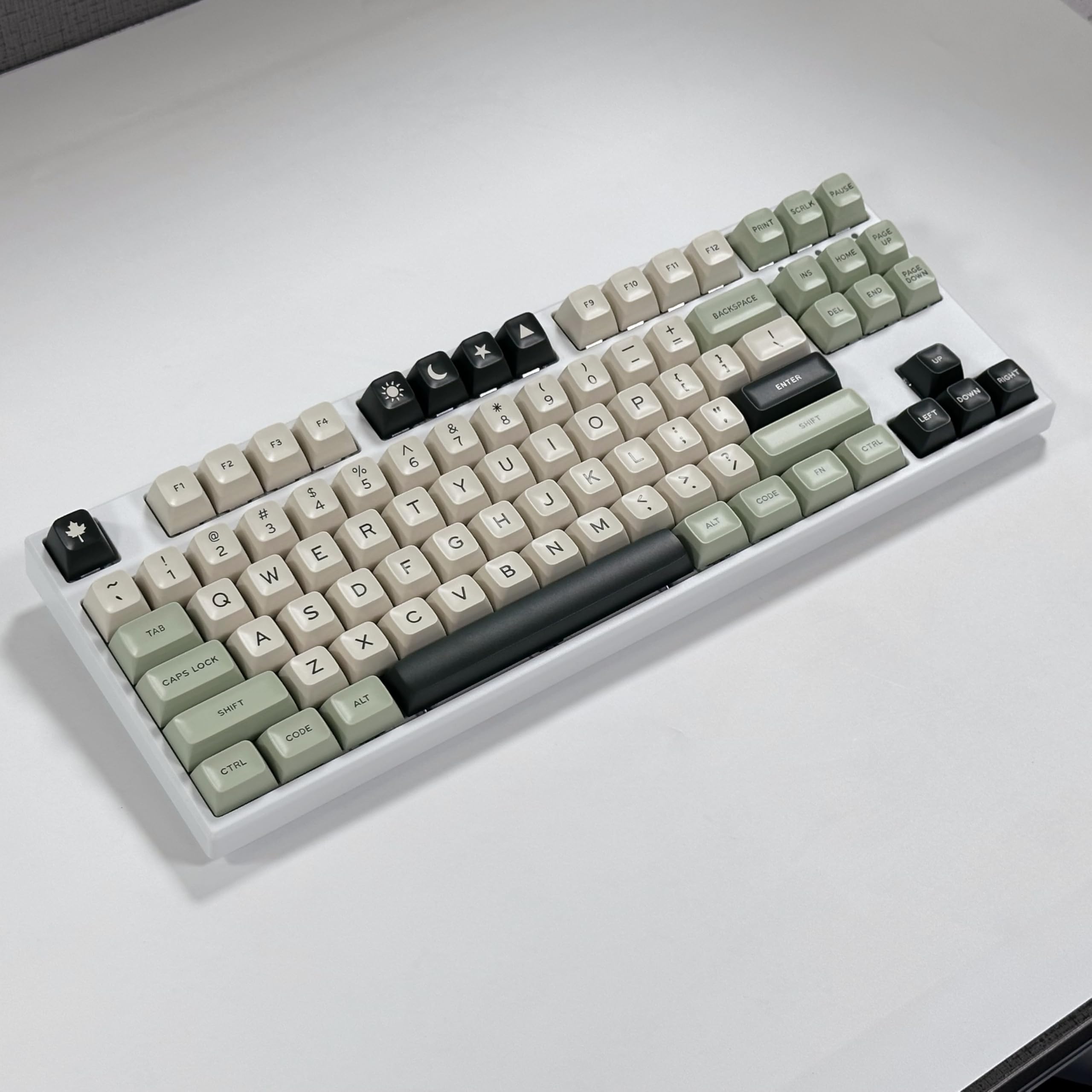 SOLIDEE PBT Double Shot SA Profile Keycaps 175 Klawisze,Keycapy niestandardowe,Grube keycapy PBT profil SA do przełączników Cherry MX do klawiatur mechanicznych,układami 60%65%75% TKL100%(Matcha)