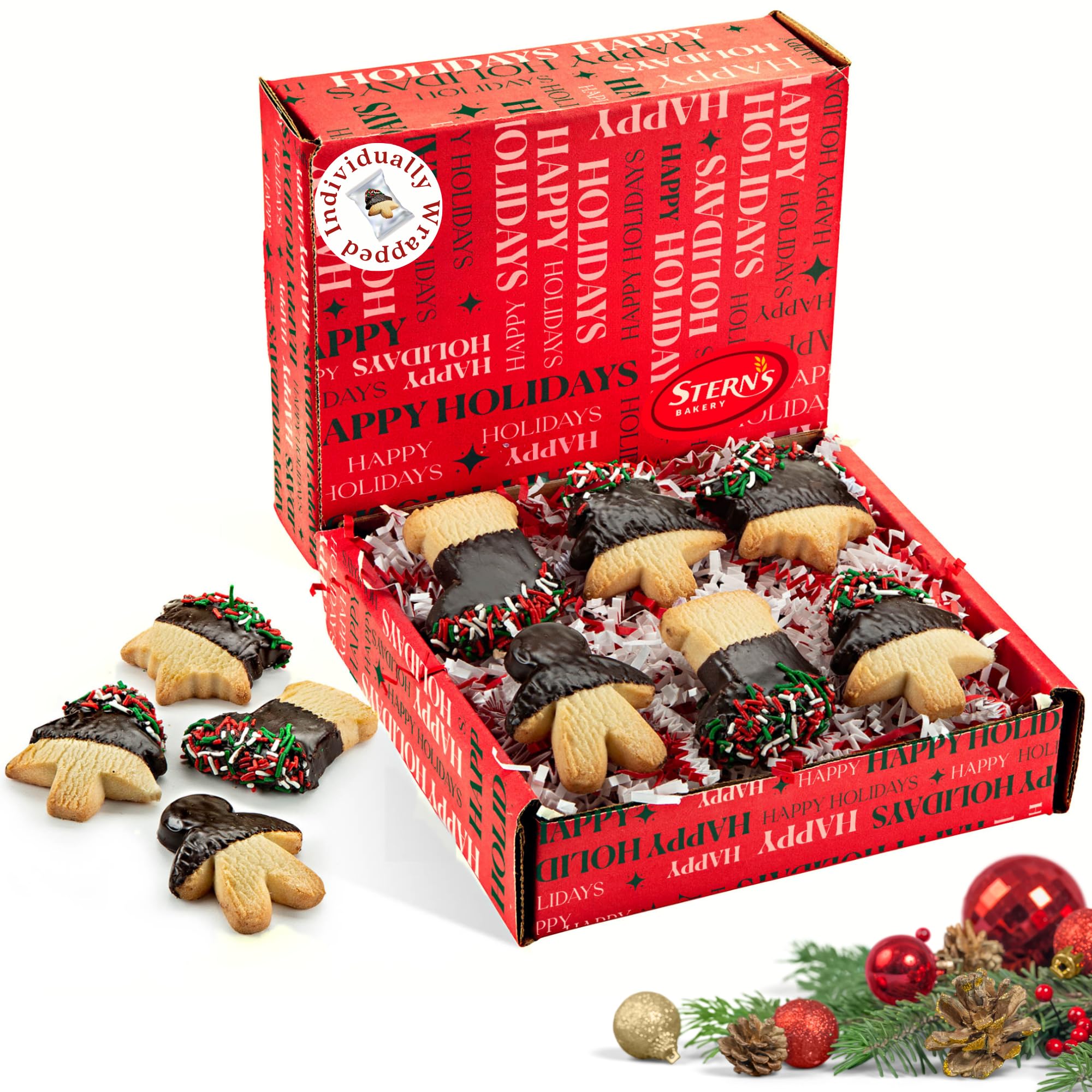 Christmas Cookie Gifts | Holiday Shortbread Cookies | Chocolate Cookies Snowflakes, Christmas Trees, Stocking Stuffers | Nut Free, Stern’s Bakery