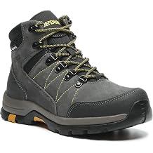 Mens 6 Inch Waterproof Work Boots, Soft Toe Industrial Construction Boots with Slip Resistant Rubber Sole, Coolmax Lining, Durable Leather Upper for Outdoor, Hiking & Jobsite D61201A-D61201B