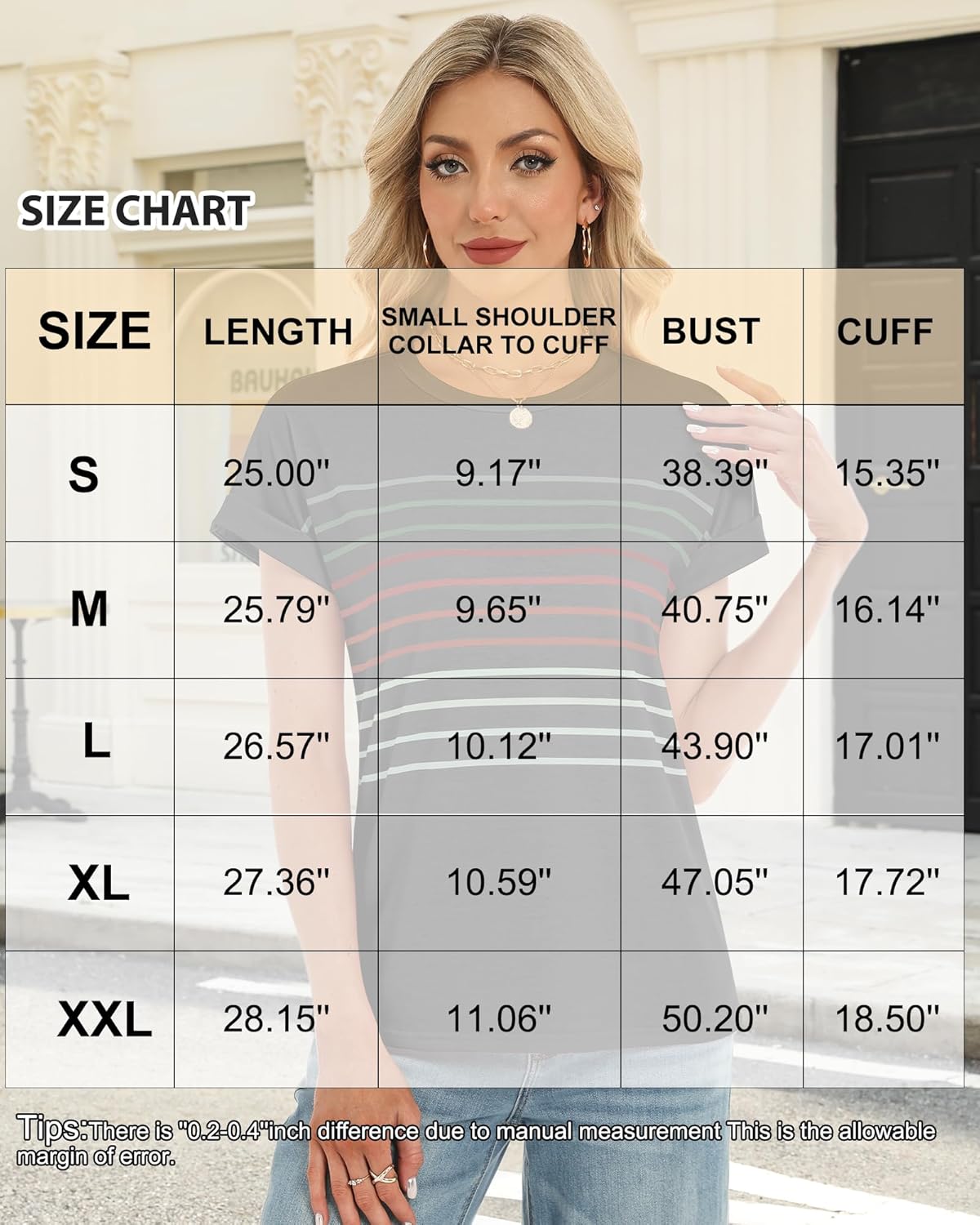 Womens Summer Tops Short Dolman Sleeve Crew Neck Striped Shirts Spring 2026 Fashion Beach Vacation Clothing - Image 6