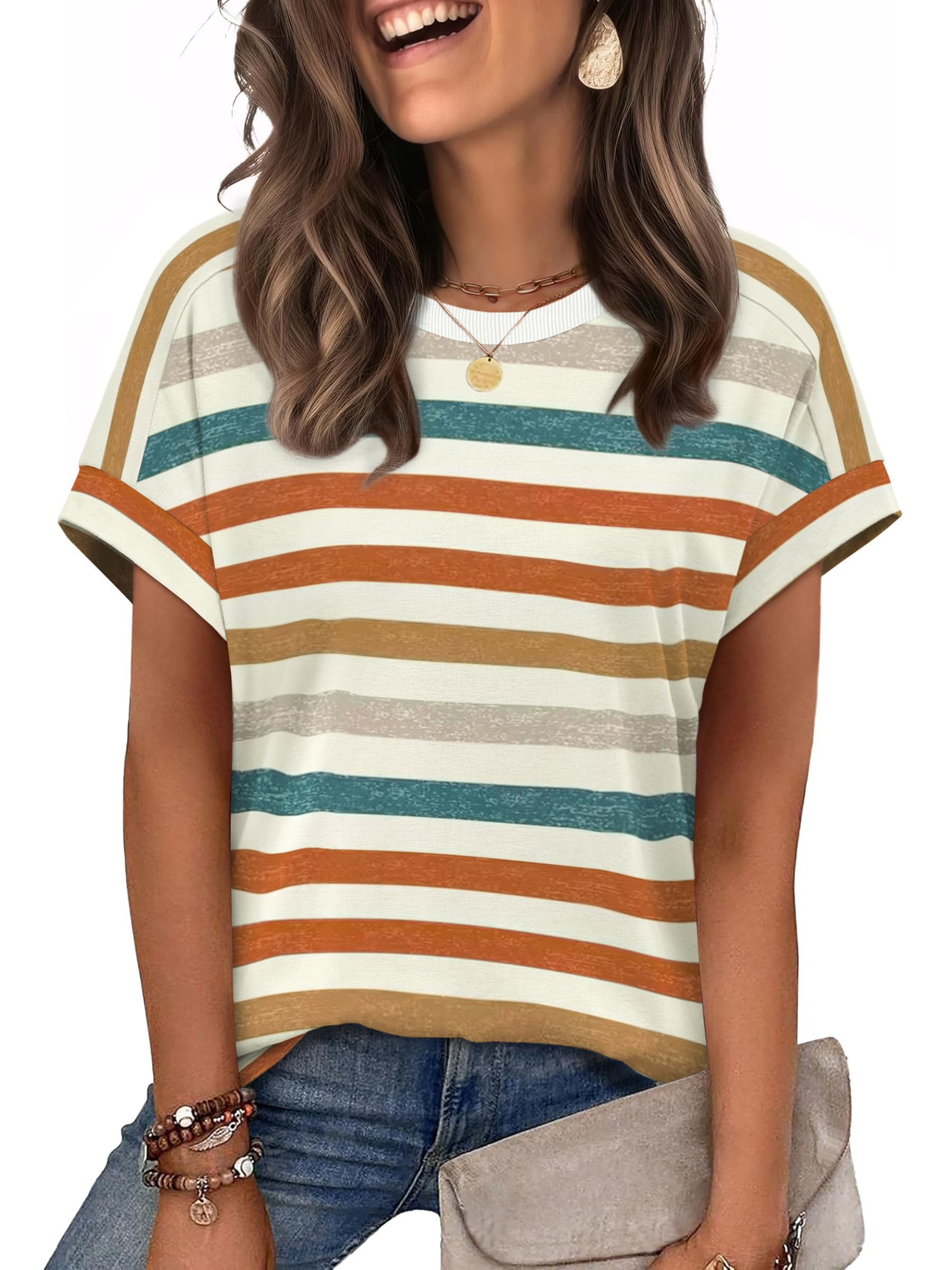 WIHOLL Womens Tops Short Sleeve Shirts Summer Outfits 2026 Spring Dressy Casual Clothes Clothing - 50% off