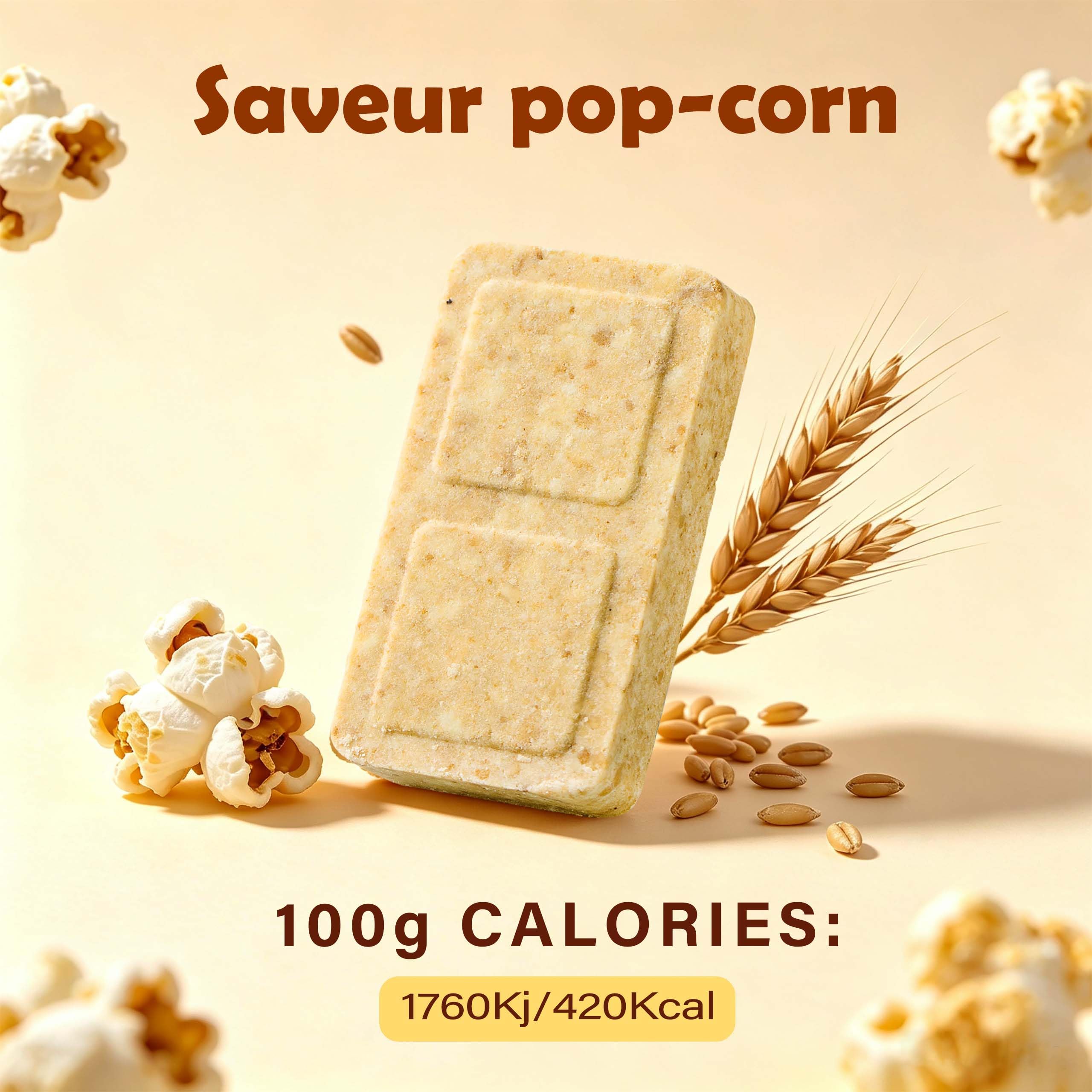Biscuit énergétique saveur popcorn, Ration de survie longue conservation