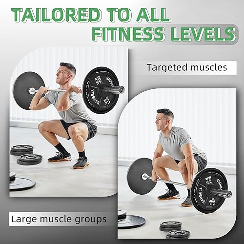 Miniatura 6 de Fitvids - Disco de pesas de hierro fundido olímpico de 2 pulgadas para entrenamientos de fuerza y levantamiento de pesas, varios tamaños