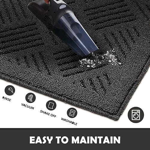Miniatura 6 de JEEDOVIA Tapete para interiores, tapete de entrada, tapete de goma antideslizante, tapete de entrada de bajo perfil, tapete absorbente y resistente