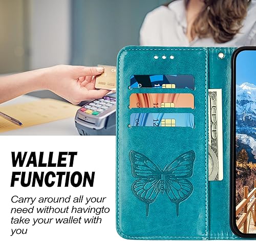 Miniatura 4 de Funda para Sony Xperia 1 IV, piel sintética magnética con ranura para tarjeta y soporte, a prueba de golpes, con carcasa interior de TPU para Sony