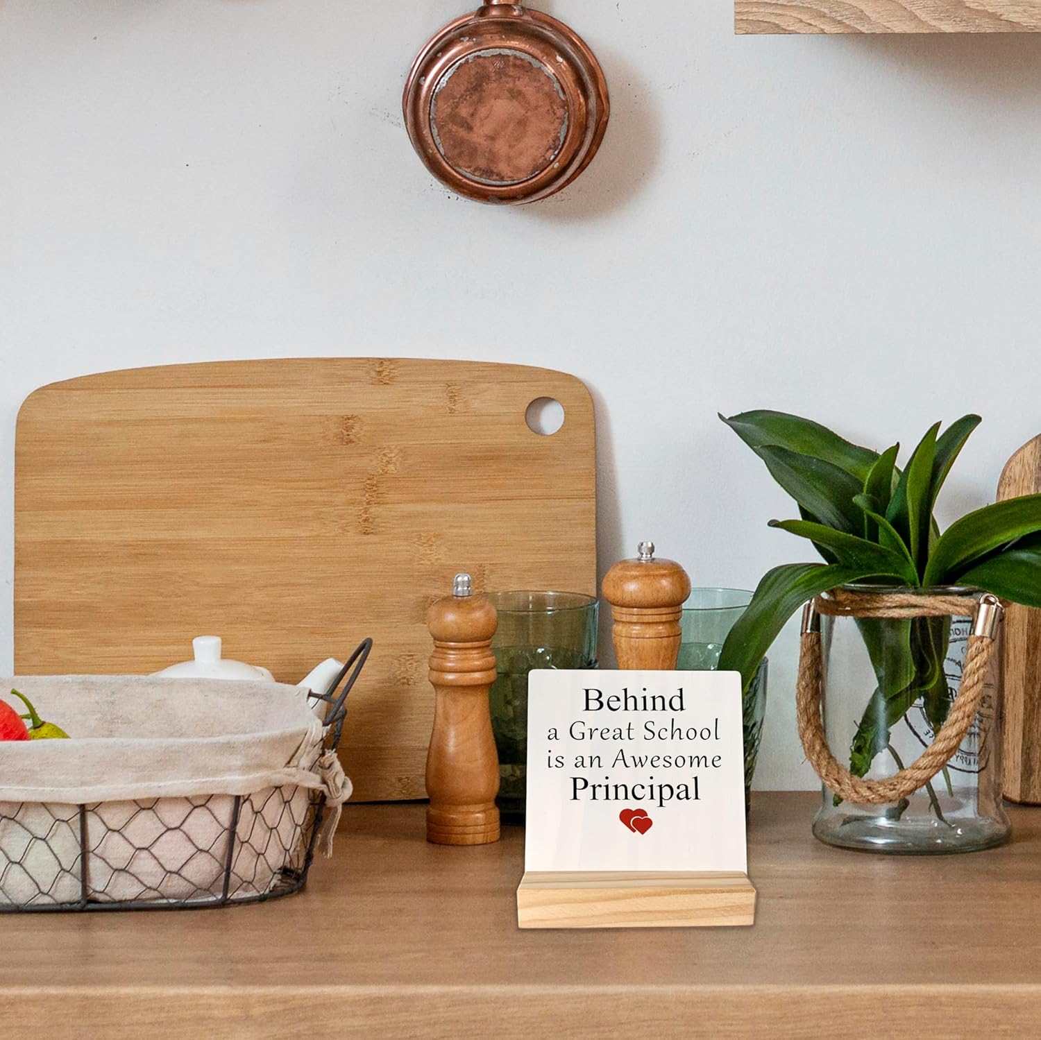 Kunlisa Principal Gifts Wood Plaque Sign,Assistant Principal Office Decor, Behind a Great School is an Awesome Principal Wood Plaque Sign - Image 7