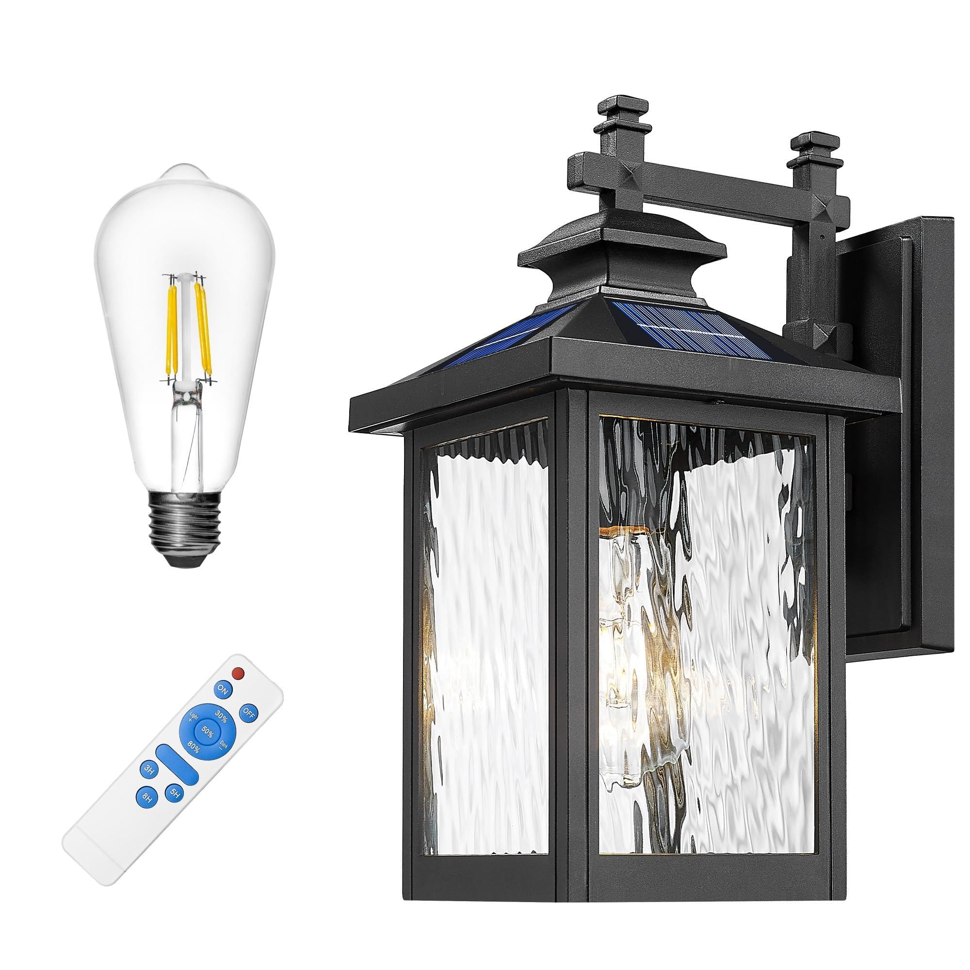Photo 1 of *Instructions damaged* FEMILA 2 Pack Solar Powered Wall Lights, Wall Mount Solar Light Outdoor