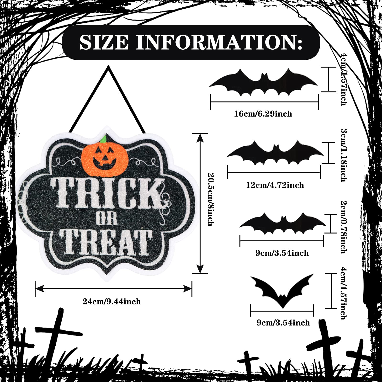 Halloween Türschild Rund 20cm - Geister Holzdeko Für Haustür Und Wand