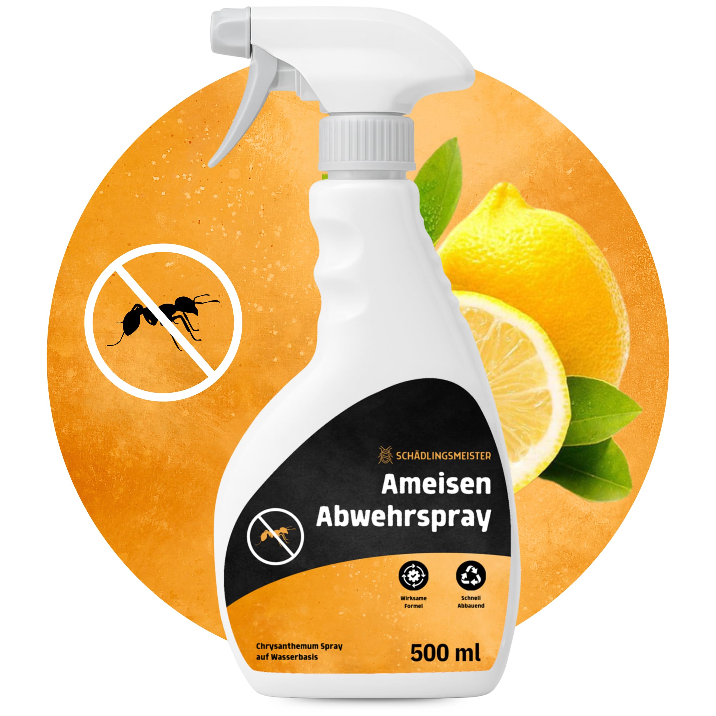 Schädlingsmeister Ameisen Abwehrspray - 500 ml - Schutz mit Eukalyptus & Chrysanthemum-Extrakt - Anti Ameisen Spray - Ameisenmittel Innen & Außen - Made in Germany