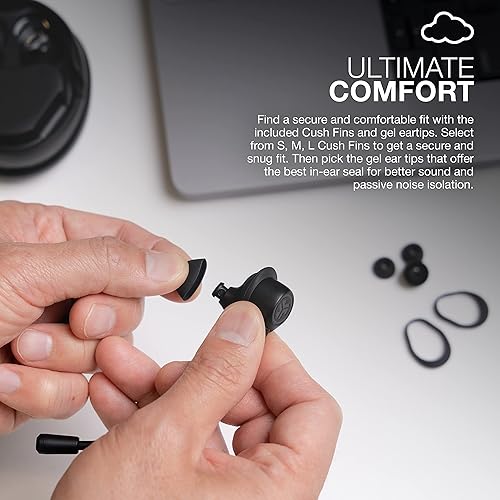 Miniatura 8 de JLab Work Buds - Auriculares intrauditivos inalámbricos con micrófono desmontable con cancelación de ruido, negro, largo más de 55 horas totales de