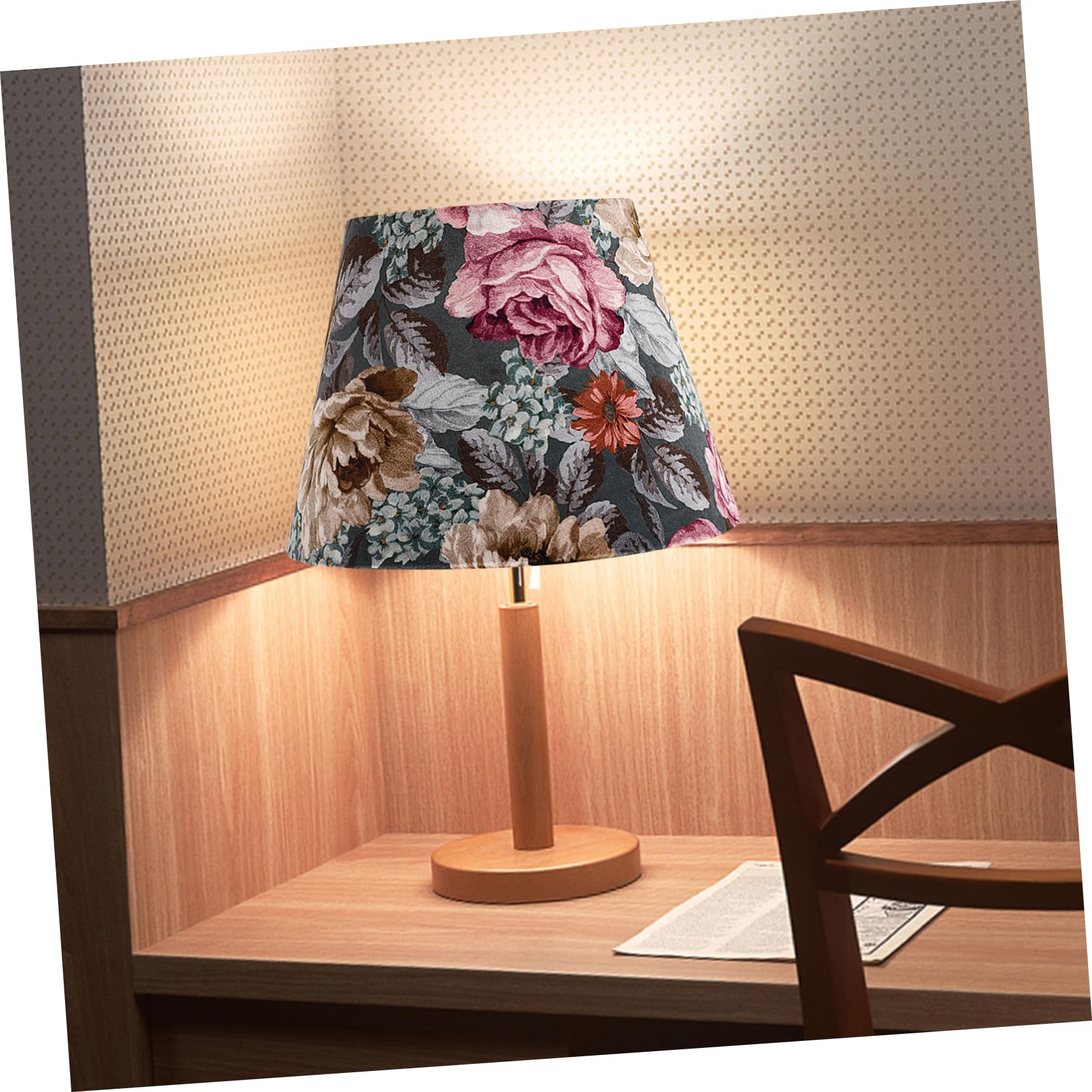 Homoyoyo Pantalla de Tela para Lámpara de Mesa, Tulipas para Lamparas Flores, Cubierta de Luz Decorativa, Estilo Artístico y Luz Cálida para Dormitorio