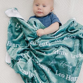 Ships Next Day-Personalized Baby Blanket for Boys Girls, Flannel Throw Blanket,Swaddles for Newborns,Customized Gifts for Baby,Toddlers, Kids