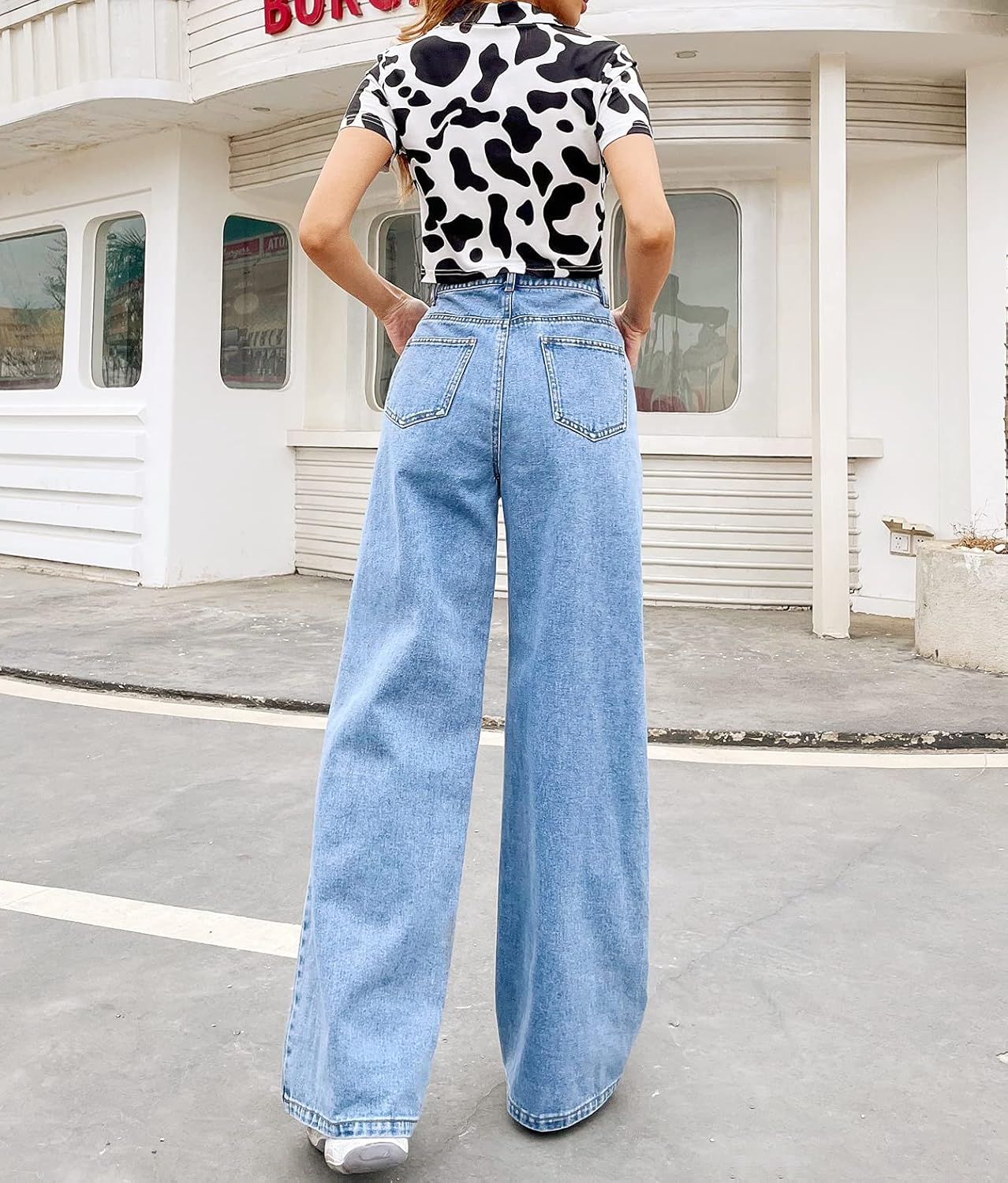 Women's High Waist Straight Leg Loose Fit Boyfriend Jeans Trendy Denim Pants for Teen Girls - Image 4