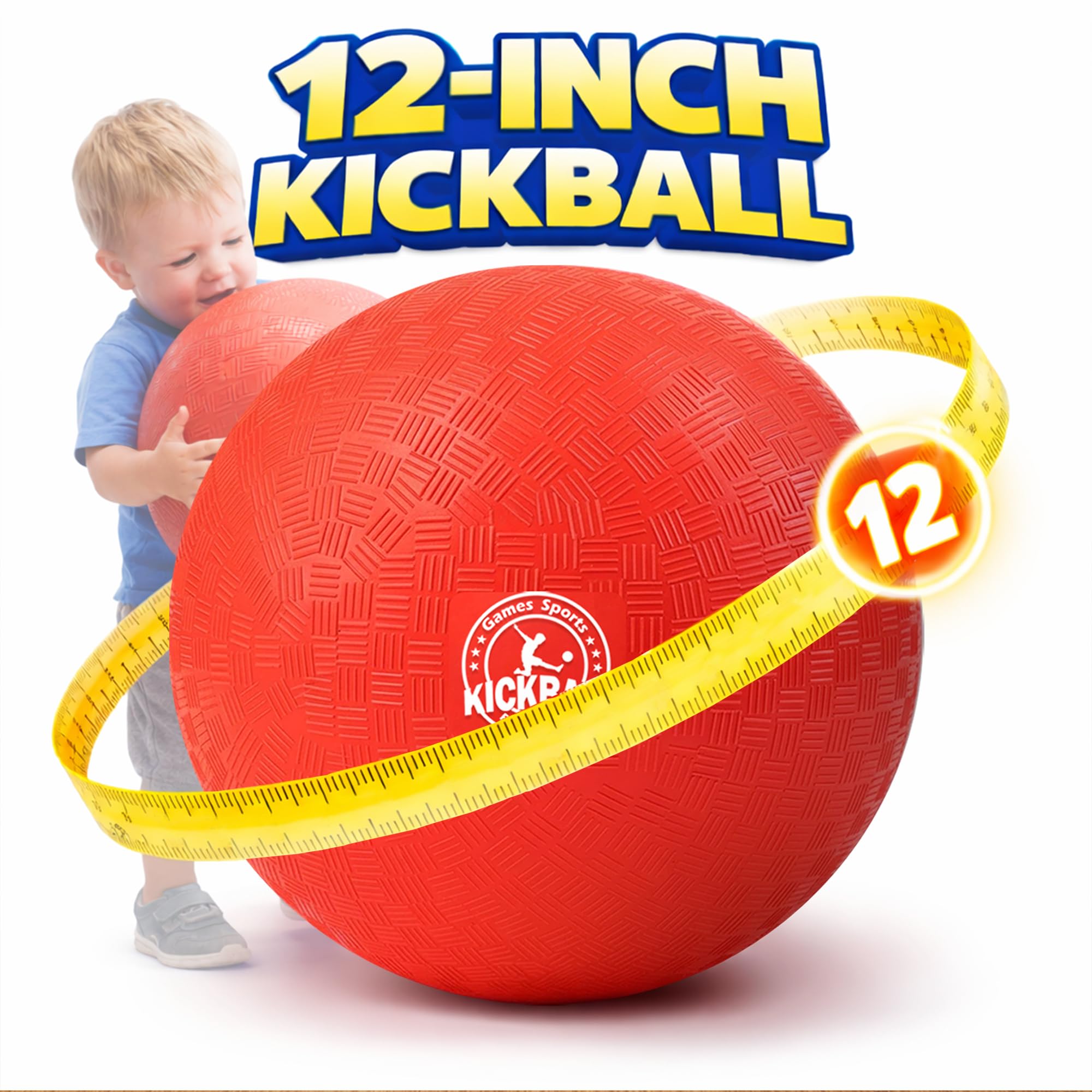 Palline da gioco per kickball da 25,4 cm, confezione da 6 o 12, per bambini e adulti, per giochi scolastici all'aperto e al chiuso, con pompa a mano e borsa per riporre oggetti