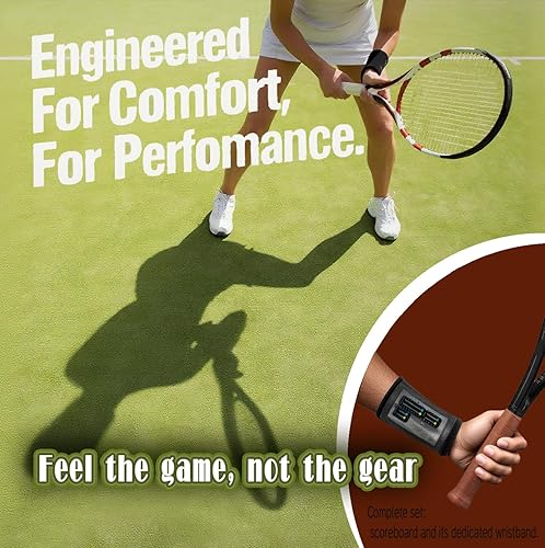 Miniatura 5 de Tennis Score Keeper Pulsera 2 en 1  Contador de puntuación de tenis portátil montado en raqueta o en pulsera, accesorio de tenis ultraligero y