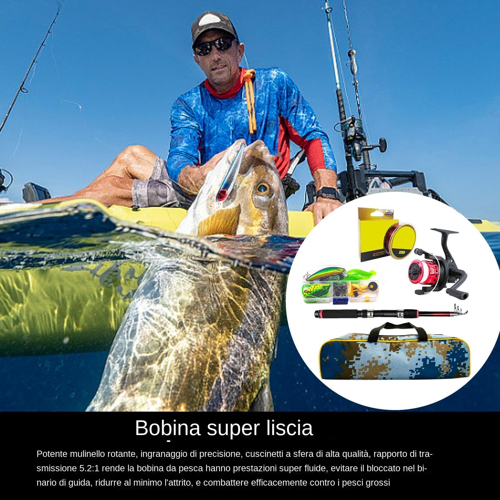 Kit da pesca, canna da pesca e mulinello combinati - Combinazioni di | mulinelli portatili | Kit canna da pesca telescopica con , attrezzatura da pesca leggera per amanti della pesca princ