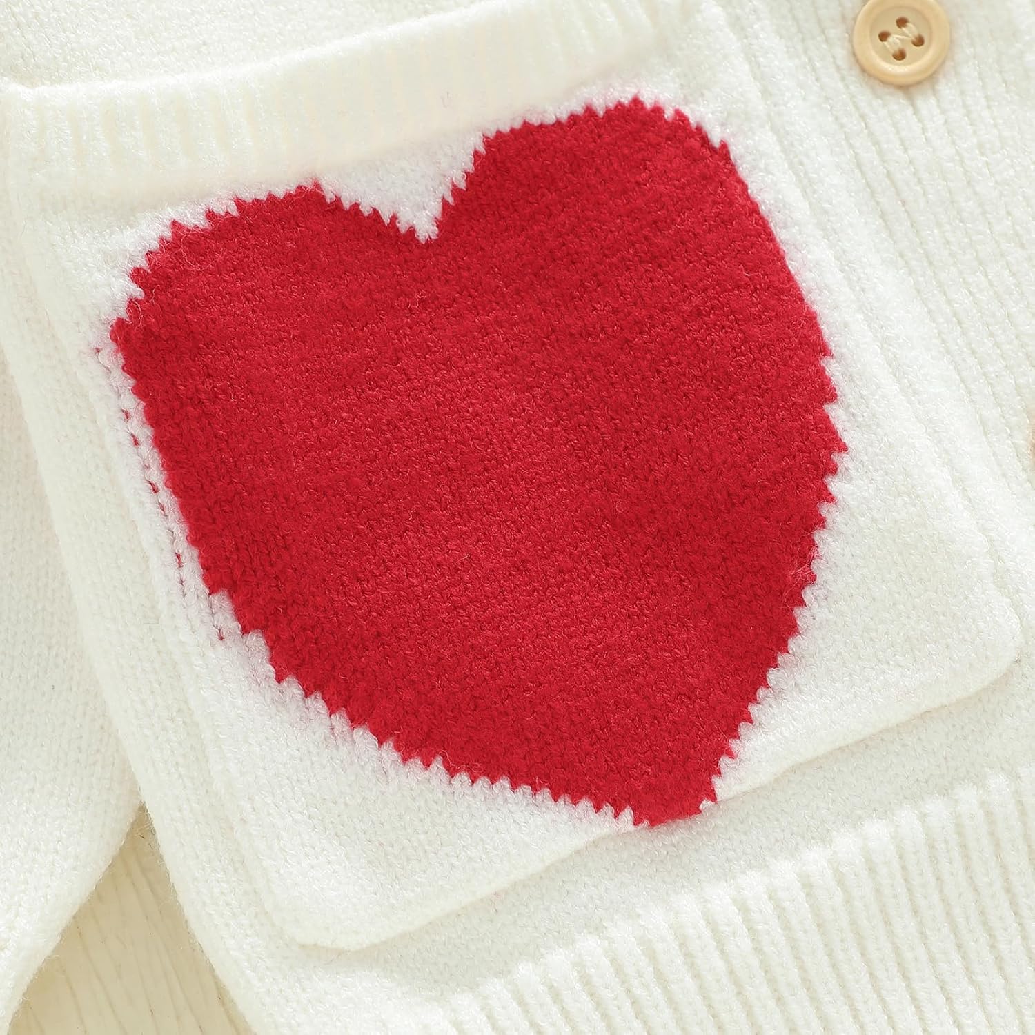 Baby Girl Valentine's Day Outfits Button Down Sweater Heart Print Knit Cardigan Sweaters Toddler Newborn Clothes - Image 5