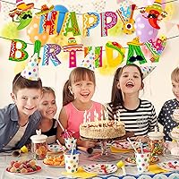 Vista 5 de Whaline 2 pancartas mexicanas de feliz cumpleaños, guirnalda de papel de taco de cinco de mayo, premontada para carnaval mexicano, cumpleaños