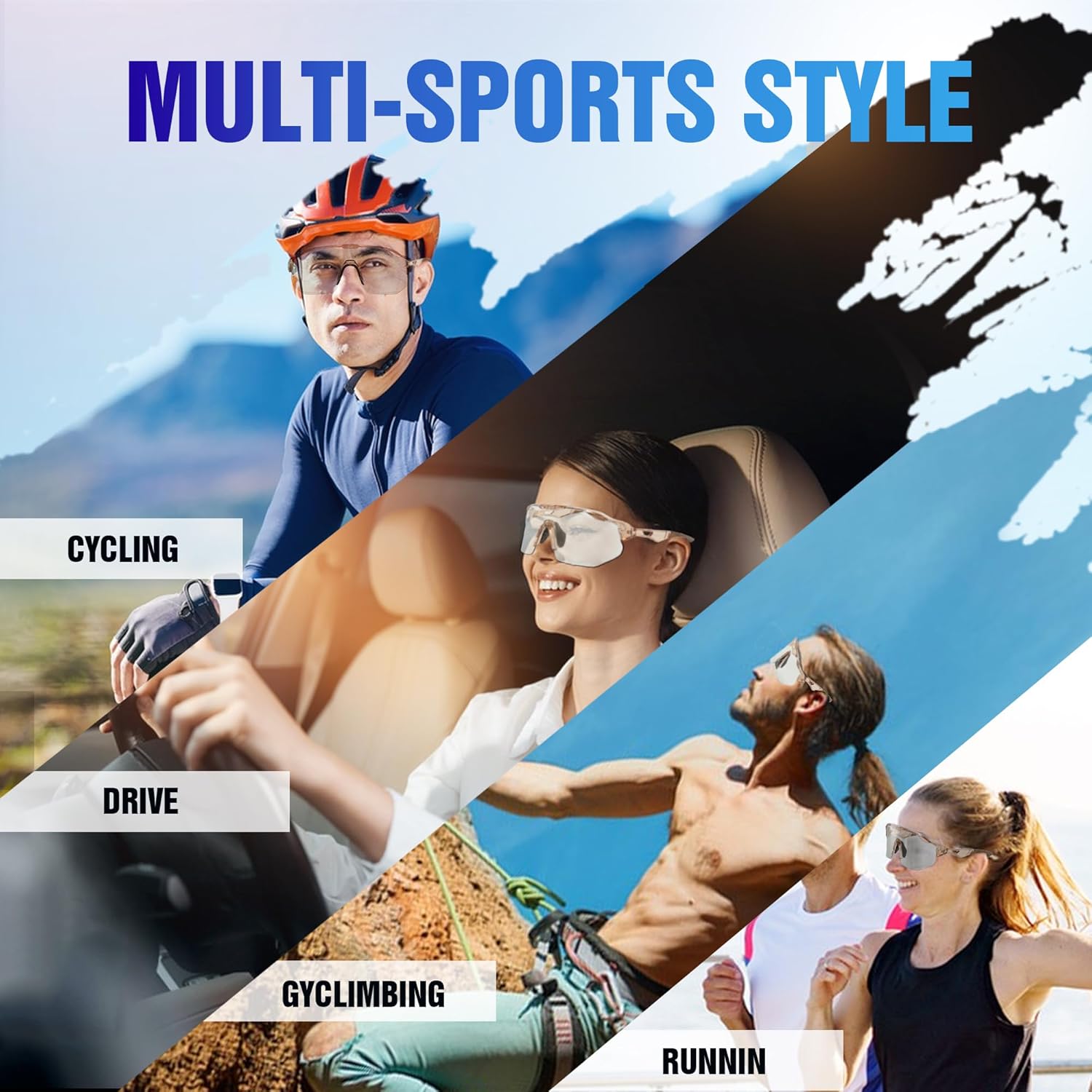 Photochromic Sports Sunglasses For Men Women|Safety Glasses For Cycling Driving|UV400 Protection Sunglasses - Image 7