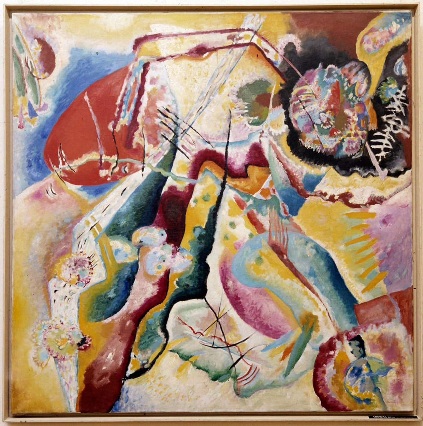 SERENDIPITP Abstract Painting Mural Print Picture Wall Decor Painting Painting with Red Spot by Wassily Kandinsky Vintage Wall Artwork for Home Decor 60x90cm