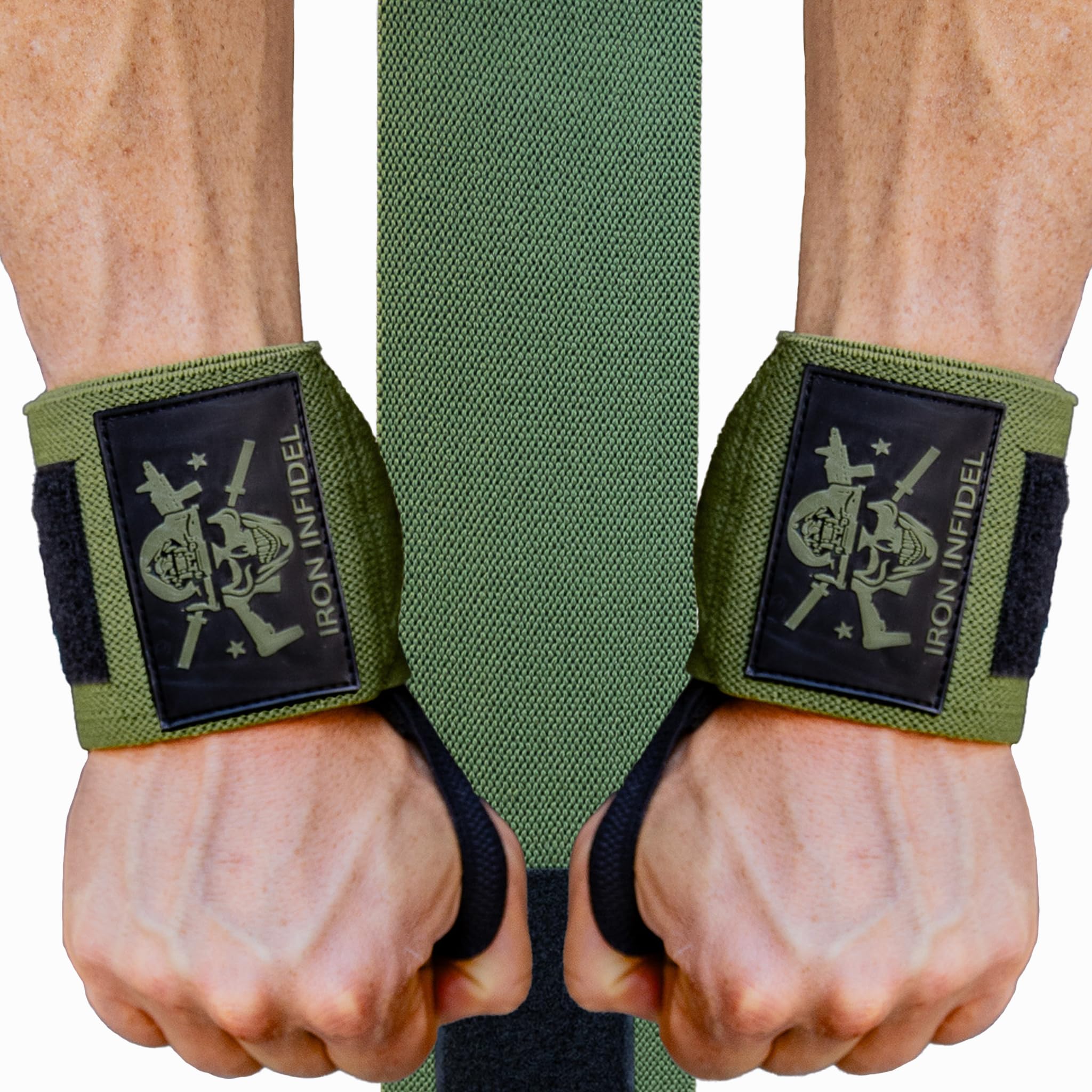 Iron Infidel Handgelenkbandagen für Gewichtheben, 45,7 cm und 61 cm, robuste Handgelenkstütze für Training, Fitness-Zubehör für Männer – Verwendung für Heben, Crossfit, Fitness, Training, Bankdrücken,