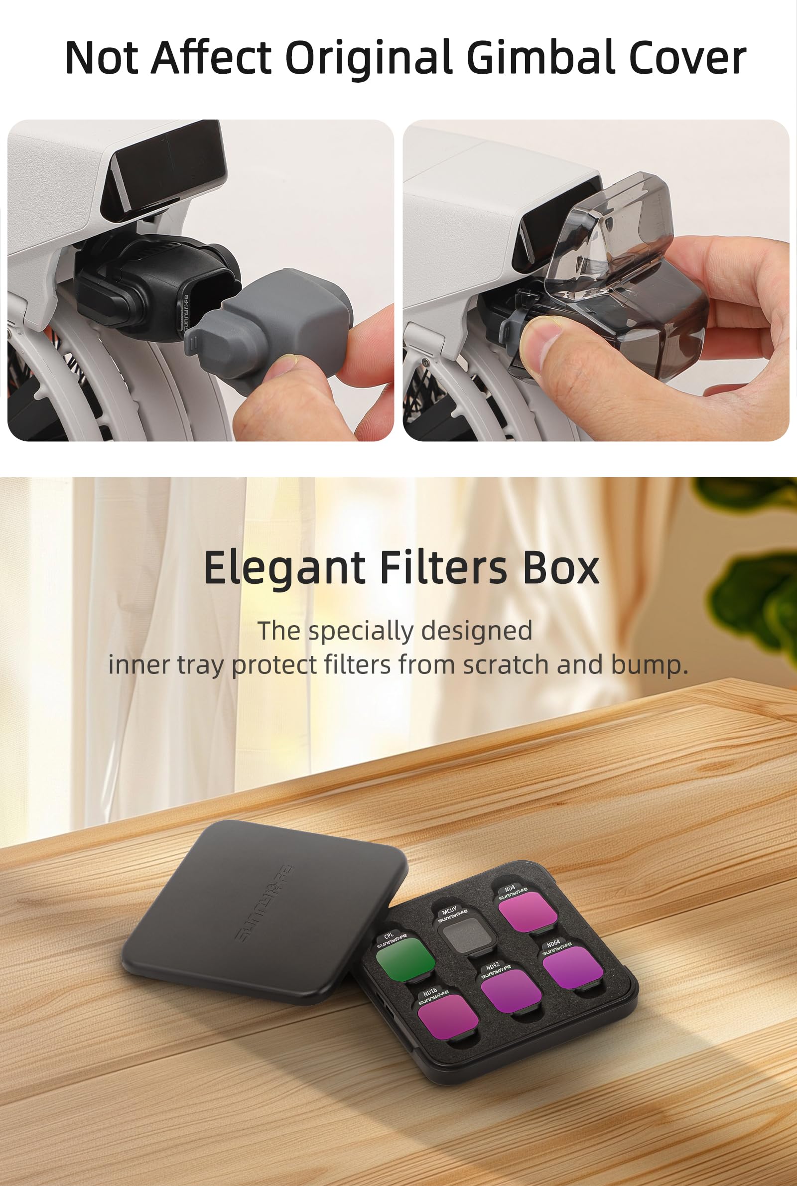 Kit de filtro ND para DJI Flip Drone, MCUV CPL ND8 ND16 ND32 ND64 Filtro de lente de cámara multicapa Reducción de luz Vlog Juego de filtros de cámara (juego de 6 piezas