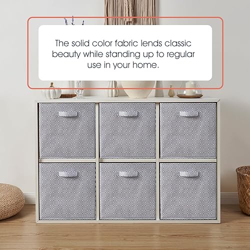 Miniatura 3 de Ornavo Home Kallax - Caja de almacenamiento plegable plegable con asas dobles, juego de 6 unidades, 13 x 15 x 13 pulgadas, color negro